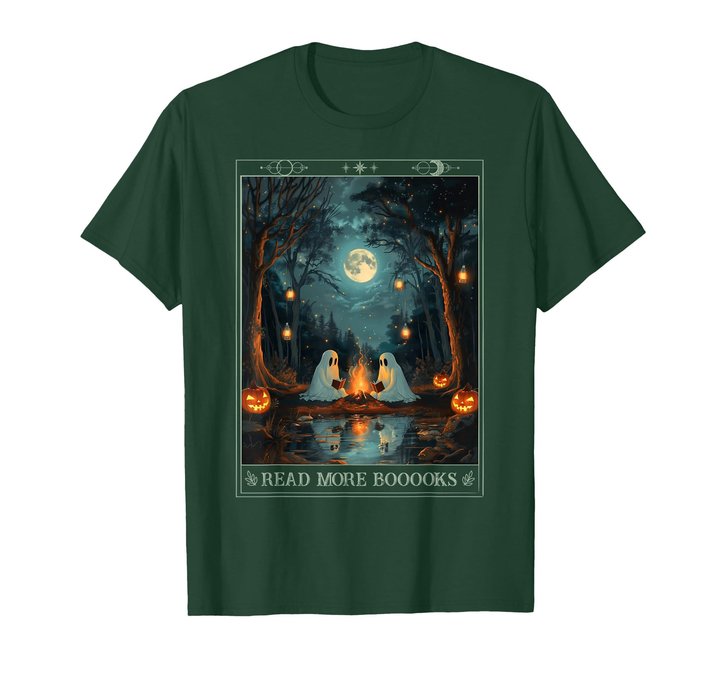 Read More Books Cute Spooky Ghost Reading Book Tarot Card T-Shirt