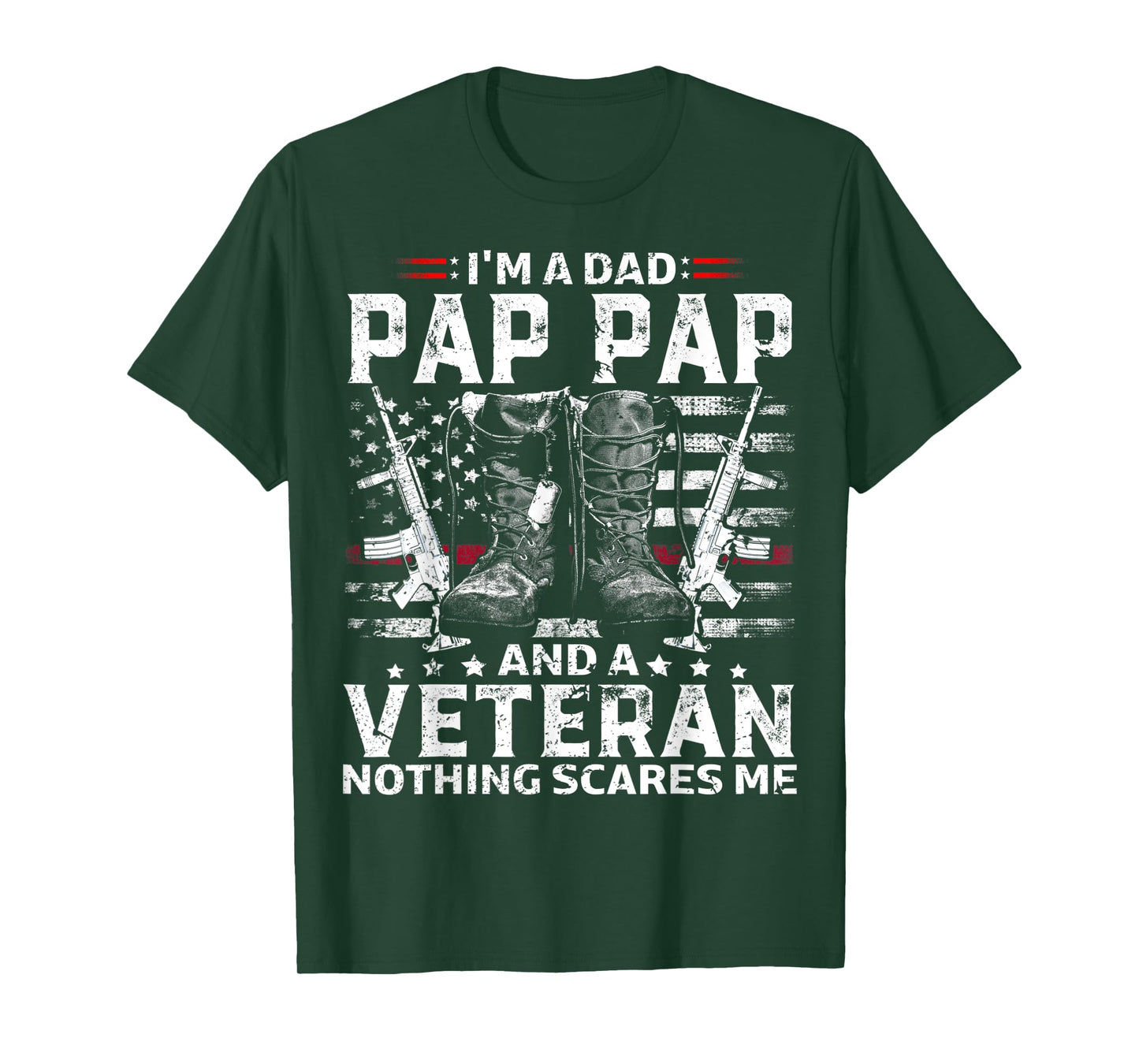 Mens I'm A Dad Pap Pap T Shirt Veteran T-Shirt