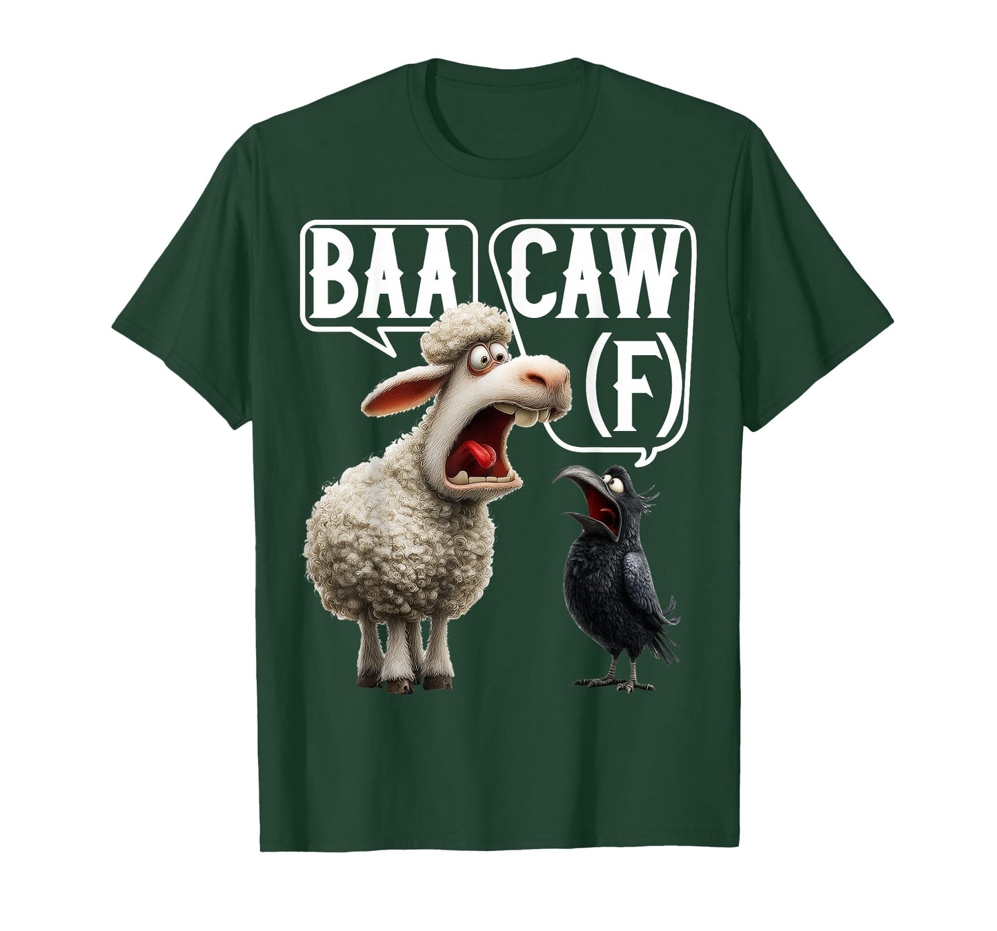 Funny Back Off Shirt – Baa-Caw-F Sheep & Crow Viral Meme Tee T-Shirt