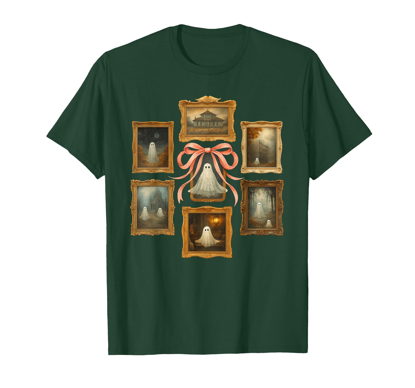 Retro Ghost Boojee Frames Halloween Coquette Spooky Season T-Shirt