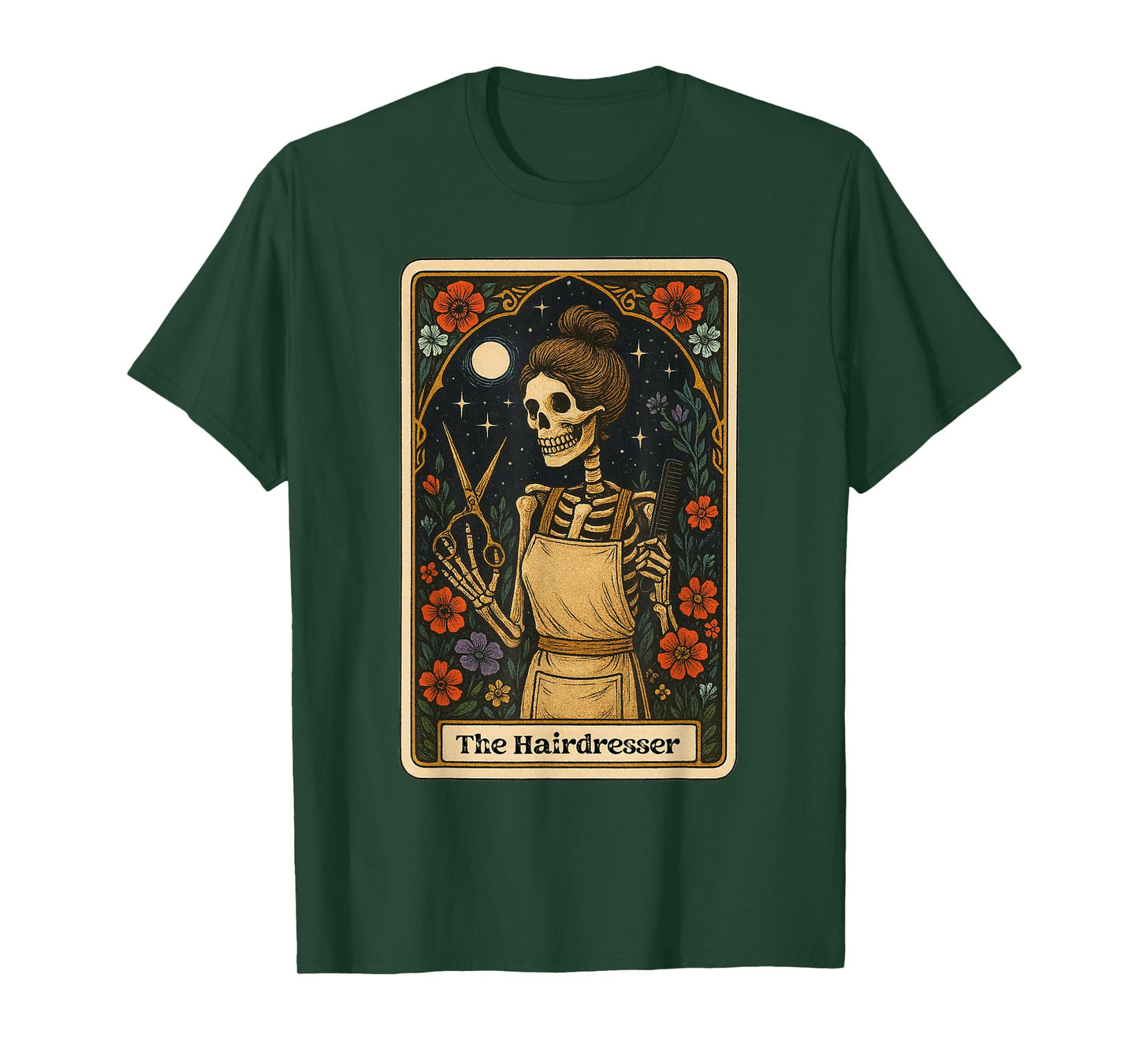 Hairdresser Tarot Card Hair Hustler Hairstylist Skeleton T-Shirt