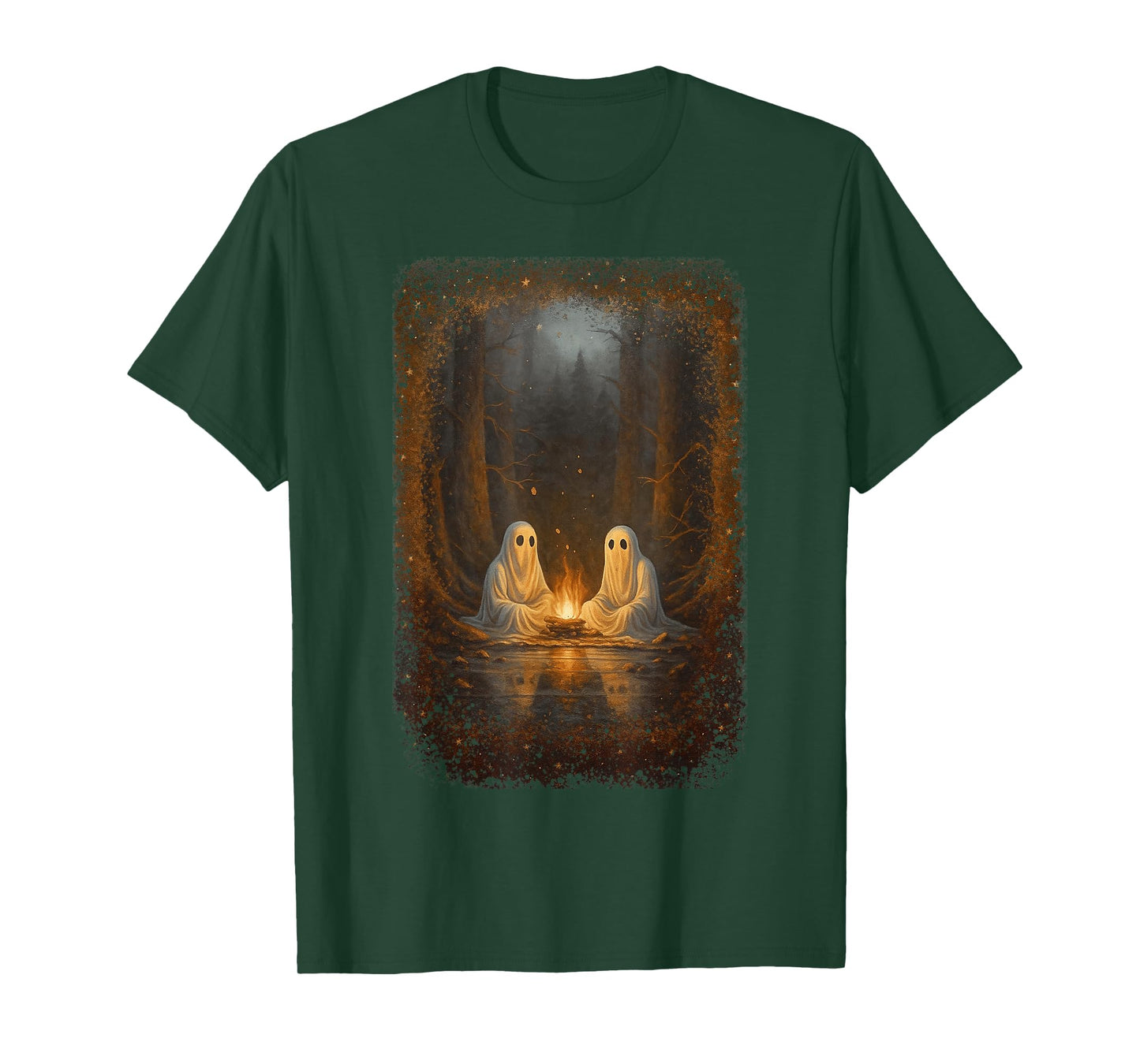 Vintage Ghost Campfire Camping Halloween T-Shirt