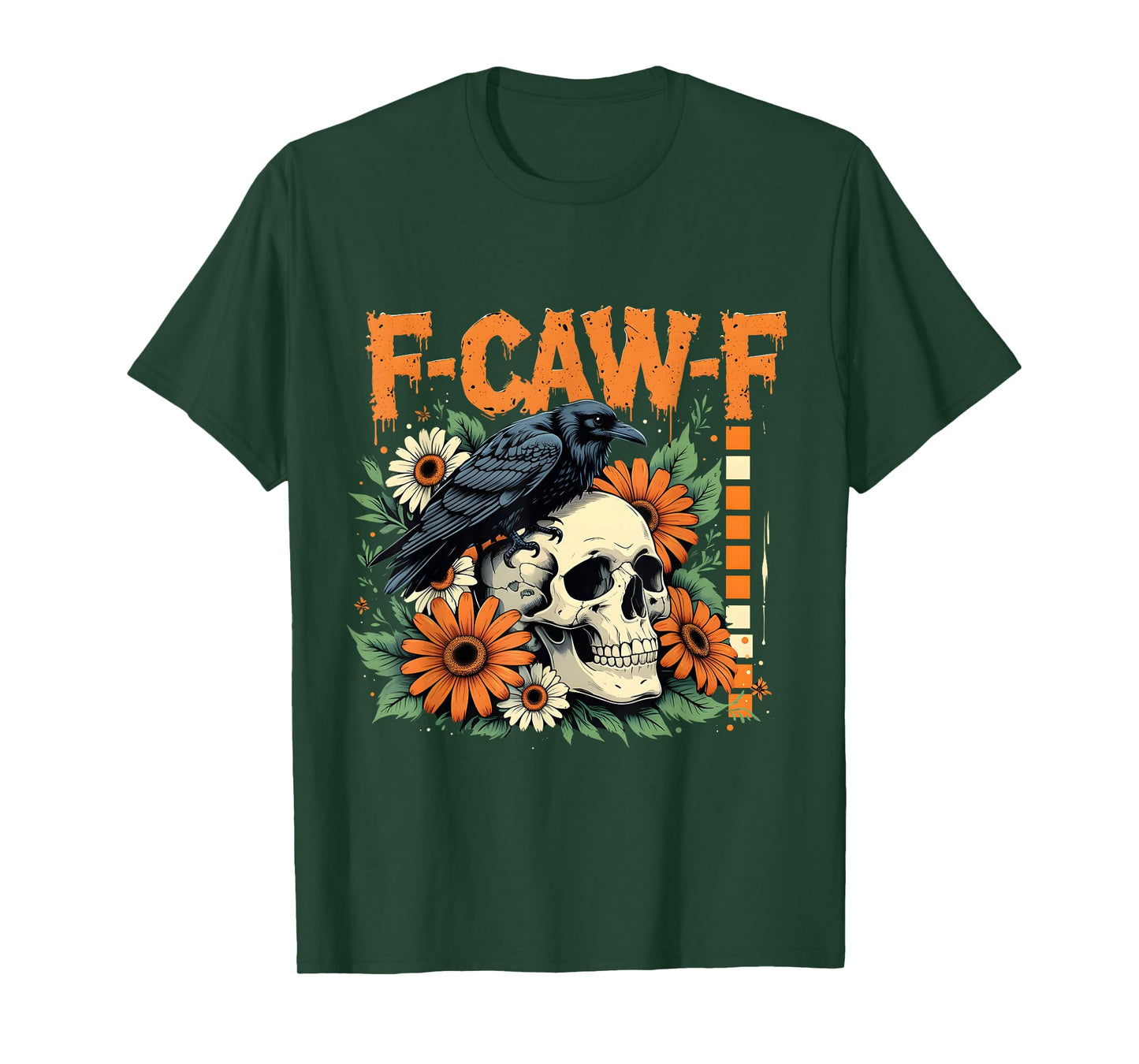 F-Caw-F Raven Skull Gothic Dark Humor Design T-Shirt