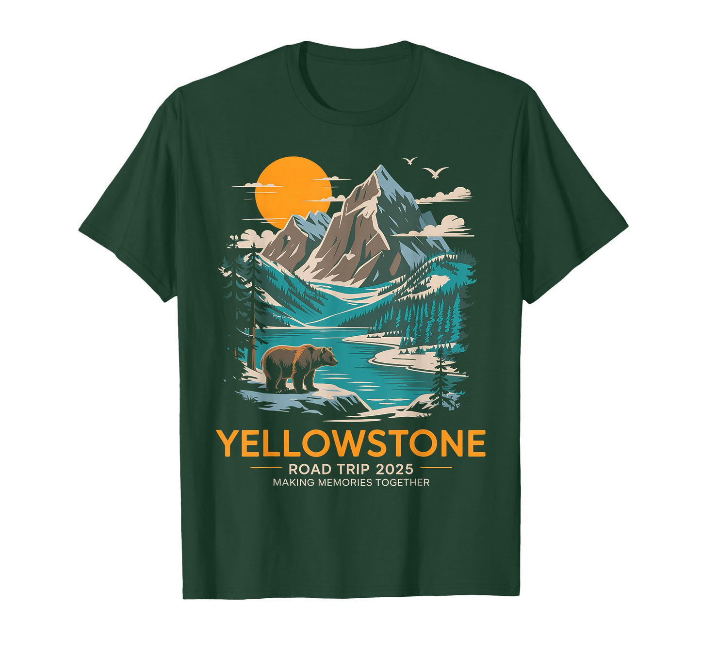Yellowstone Road Trip 2025 Family National Park Outdoor T-Shirt