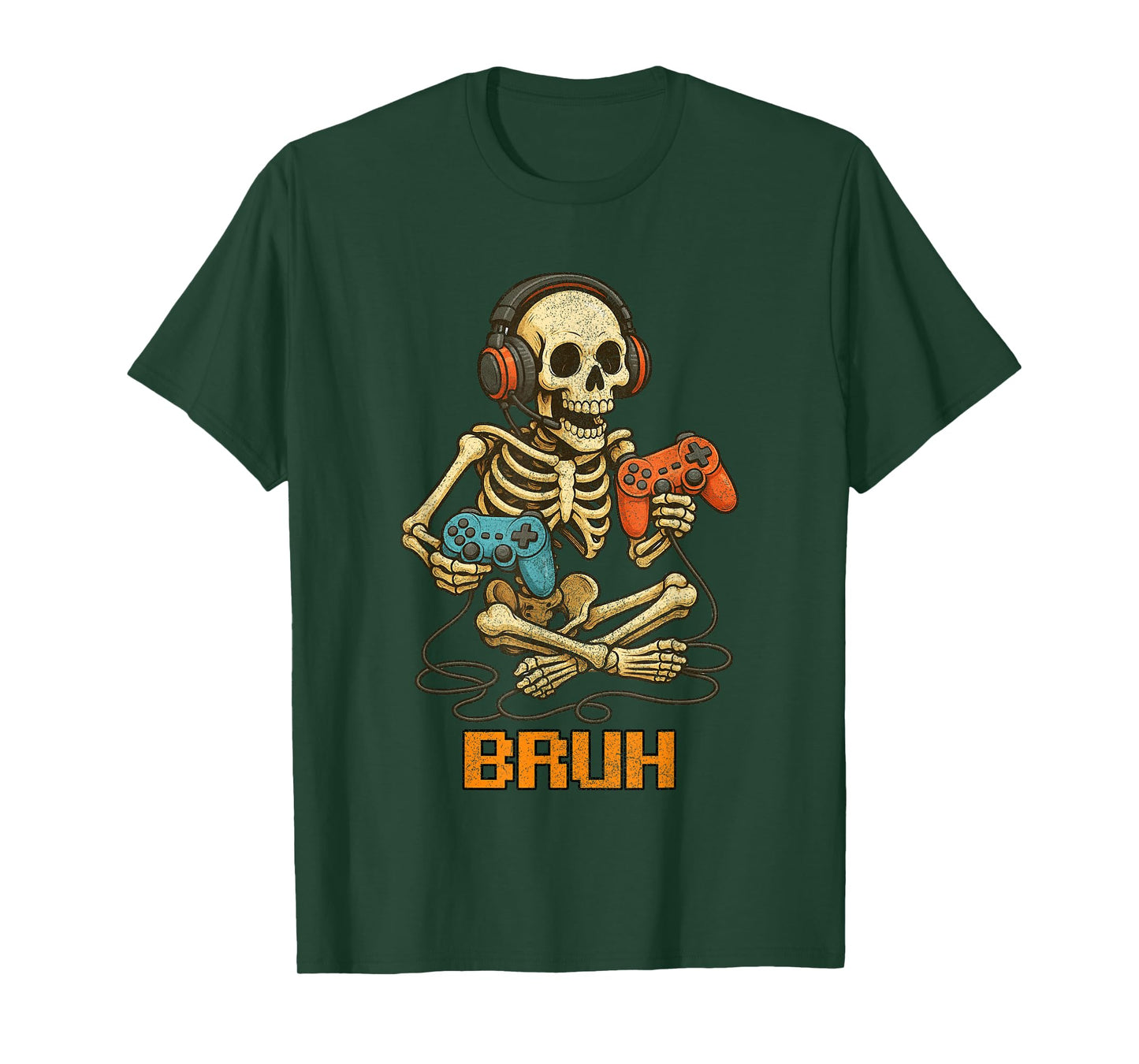 Funny Gamer Skeleton Gamer Teen Boys Video Gaming Bruh T-Shirt