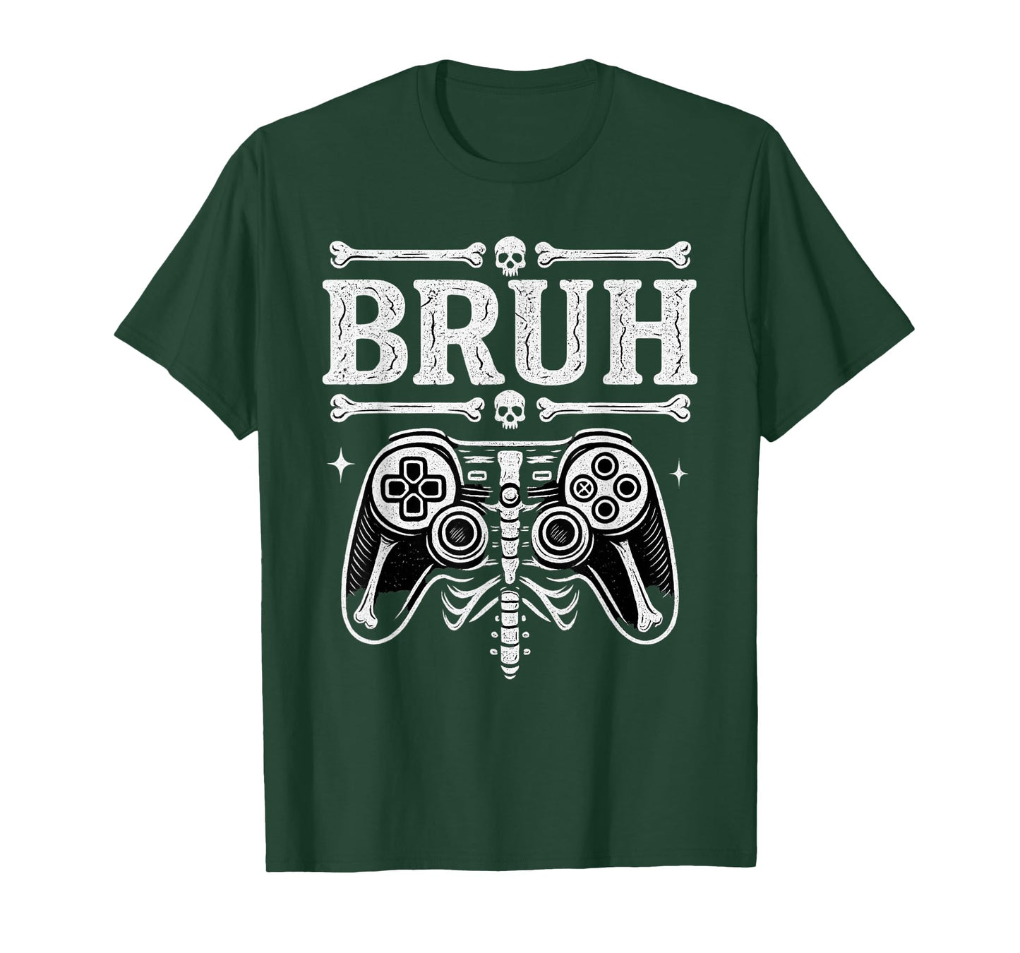 Halloween Skeleton Gamer Bruh Funny Video Gaming Boys Kids T-Shirt