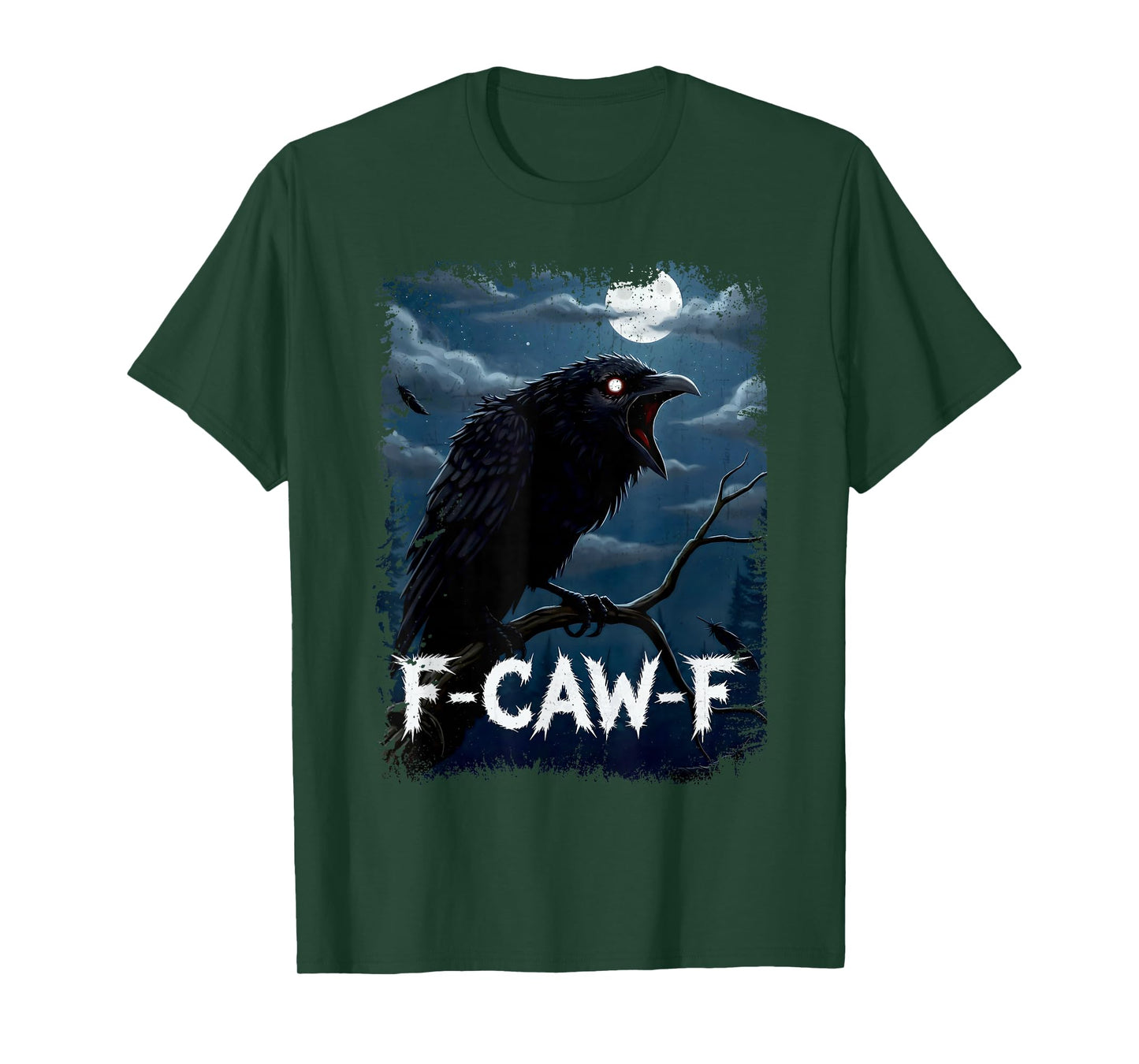 Funny Black Crow F-CAW-F Graphic for Adults, Friends & Crew T-Shirt