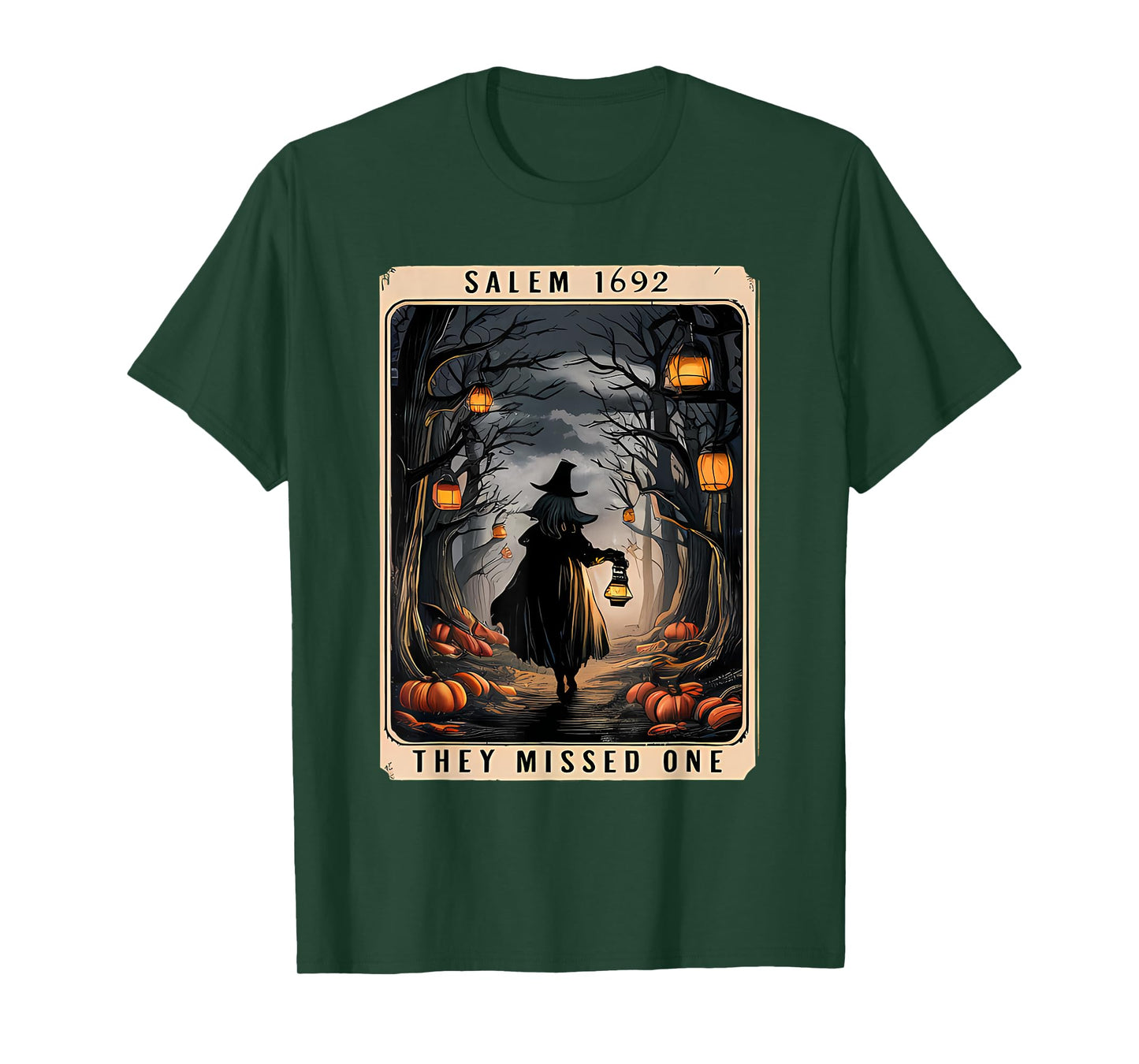 Salem 1692 Halloween Witch They Missed One Tarot Card Women T-Shirt