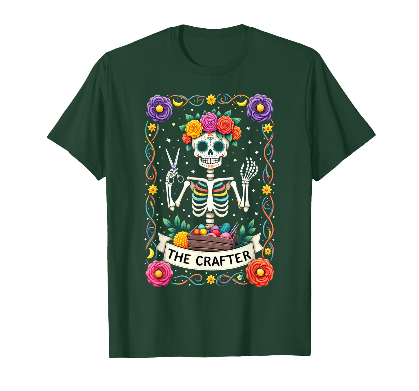 Gothic Tarot Card The Crafter Skeleton T-Shirt