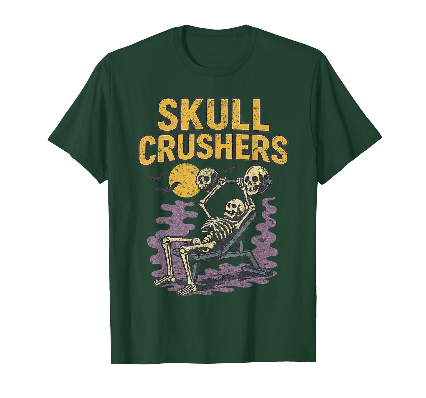 Skull Crushers Skeleton Vintage Halloween 90's Retro Gym T-Shirt