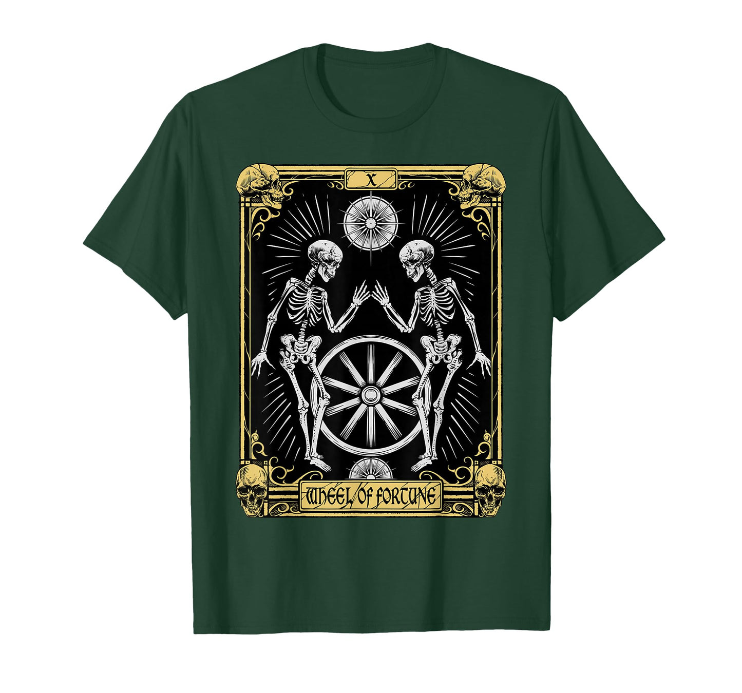 Mystic Skeleton Tarot Card – Wheel of Fortune T-Shirt