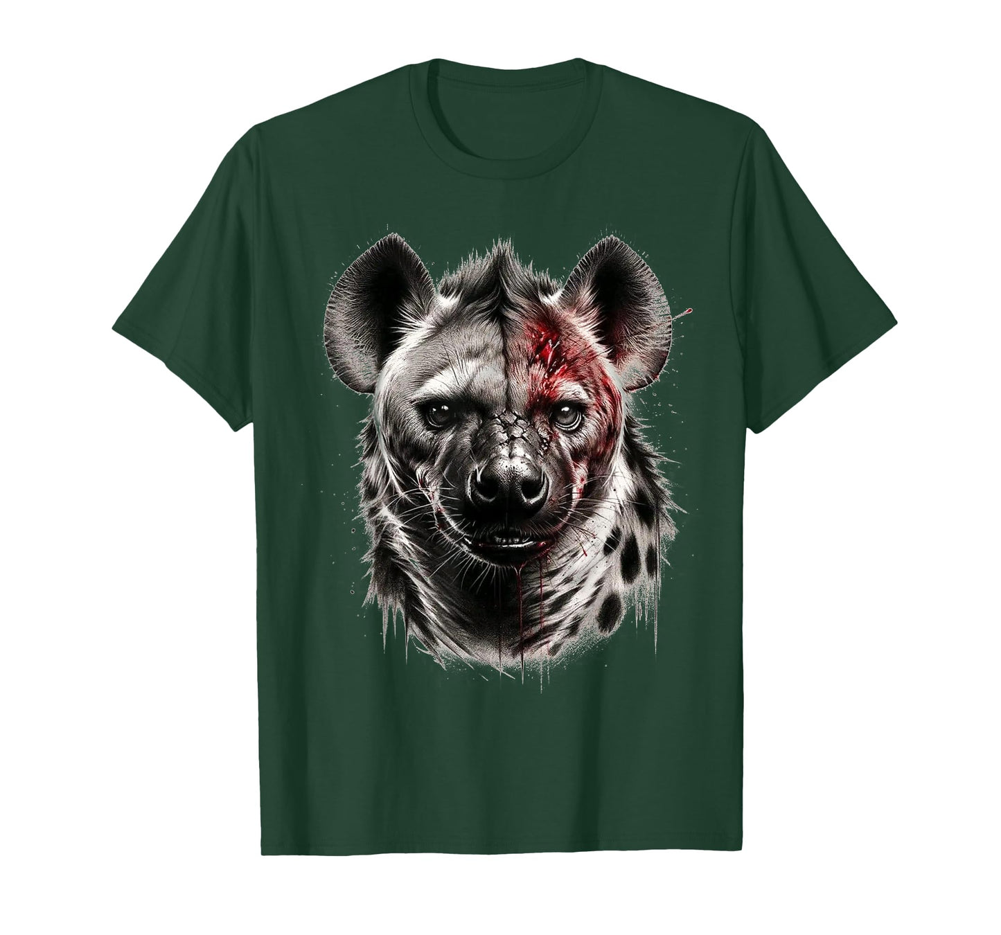 Esoteric Empyre Hyena T-Shirt - Women's Unisex-Kids Black Graphic Hyena Short Sleeve T-Shirt - Small