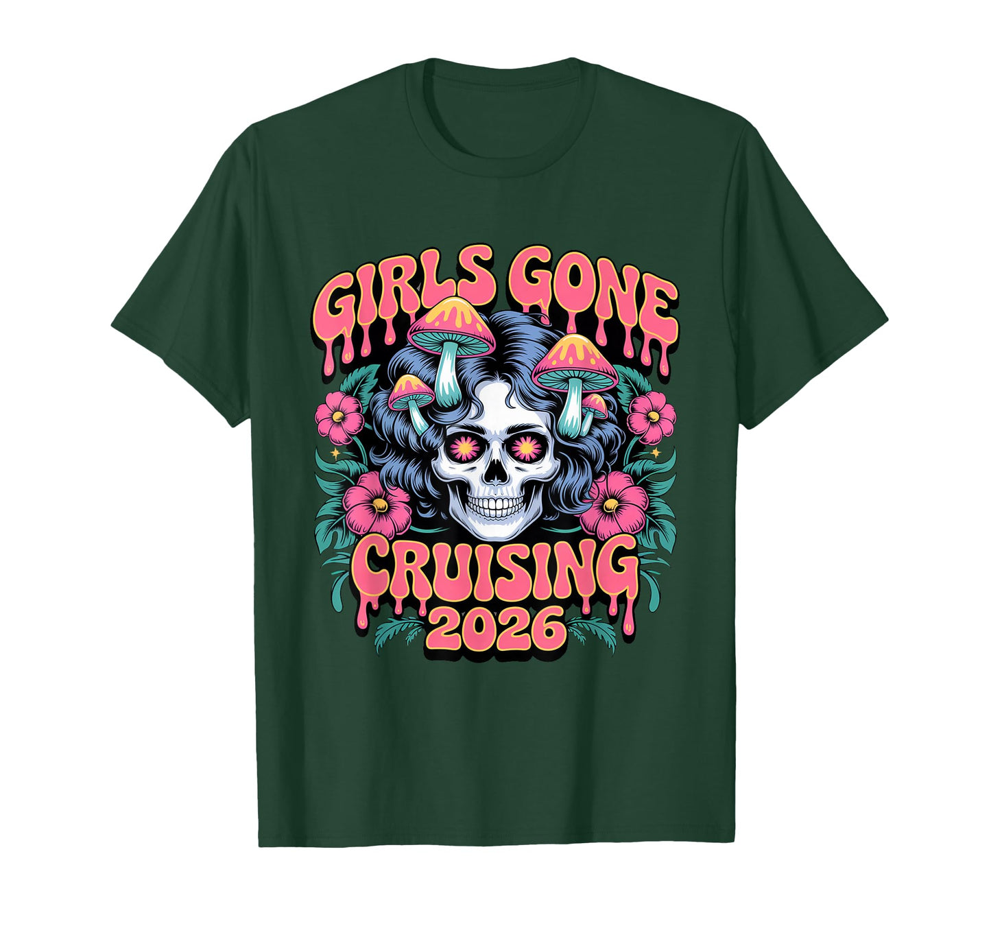 Girls Gone Cruising Women Skull Skeleton 2026 Cruise T-Shirt