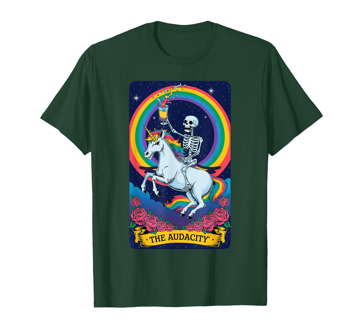 The Audacity Funny Skeleton Tarot Card Halloween Costume T-Shirt