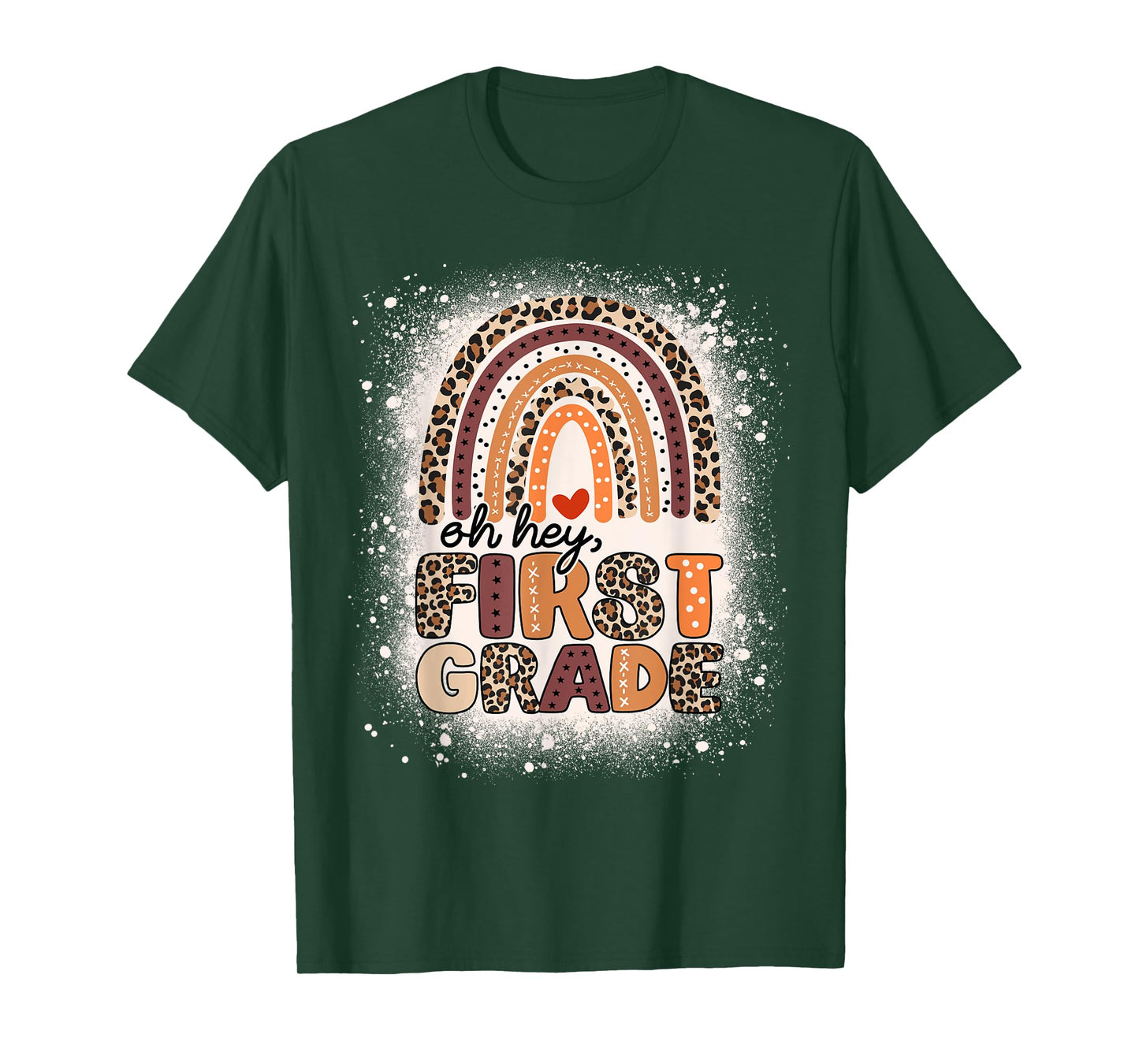 Oh Hey First Grade Rainbow Bleached 1st Day Of School Girls T-Shirt