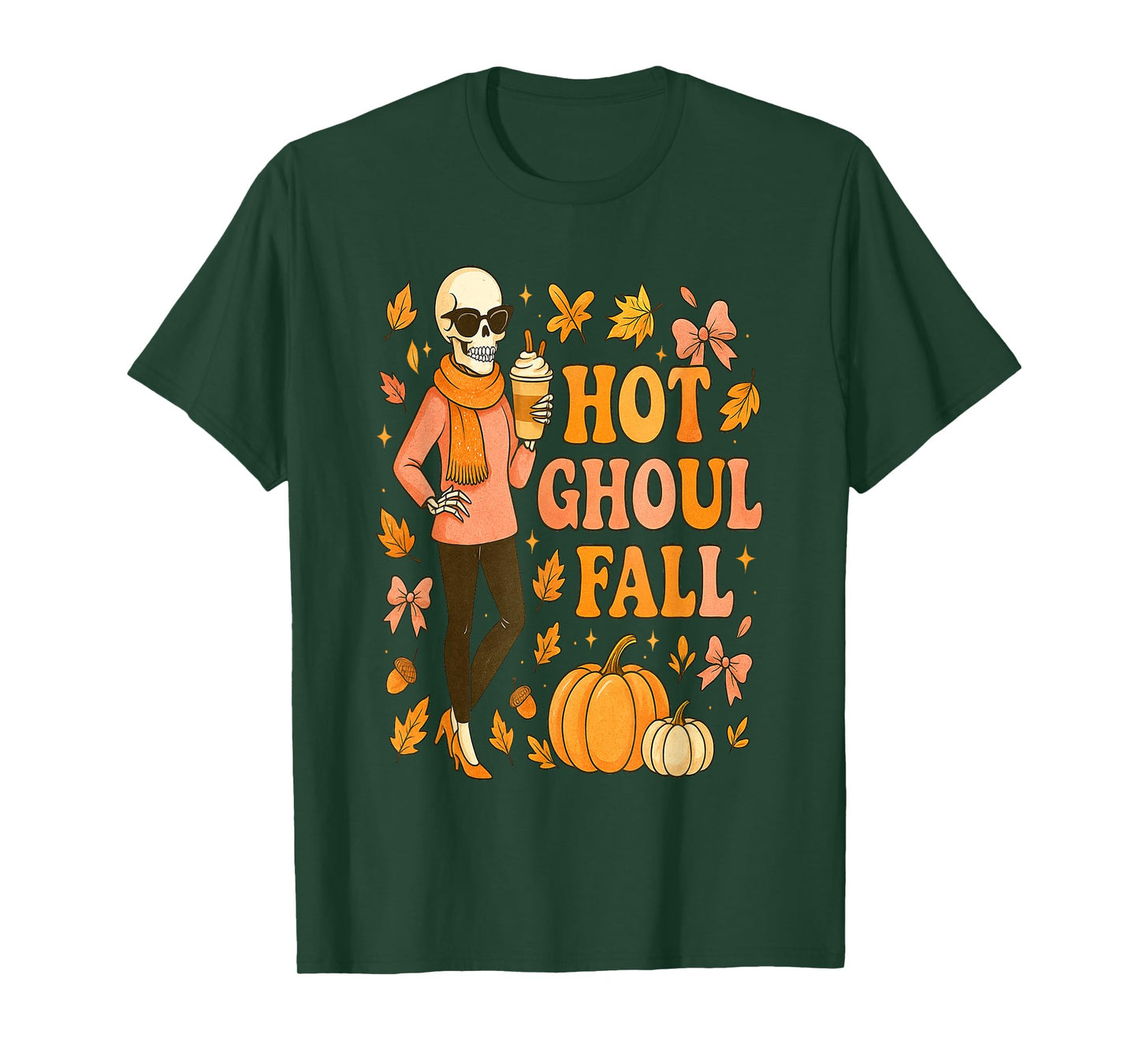 Hot Ghoul Fall Skeleton Pumpkin Spice Autumn T-Shirt
