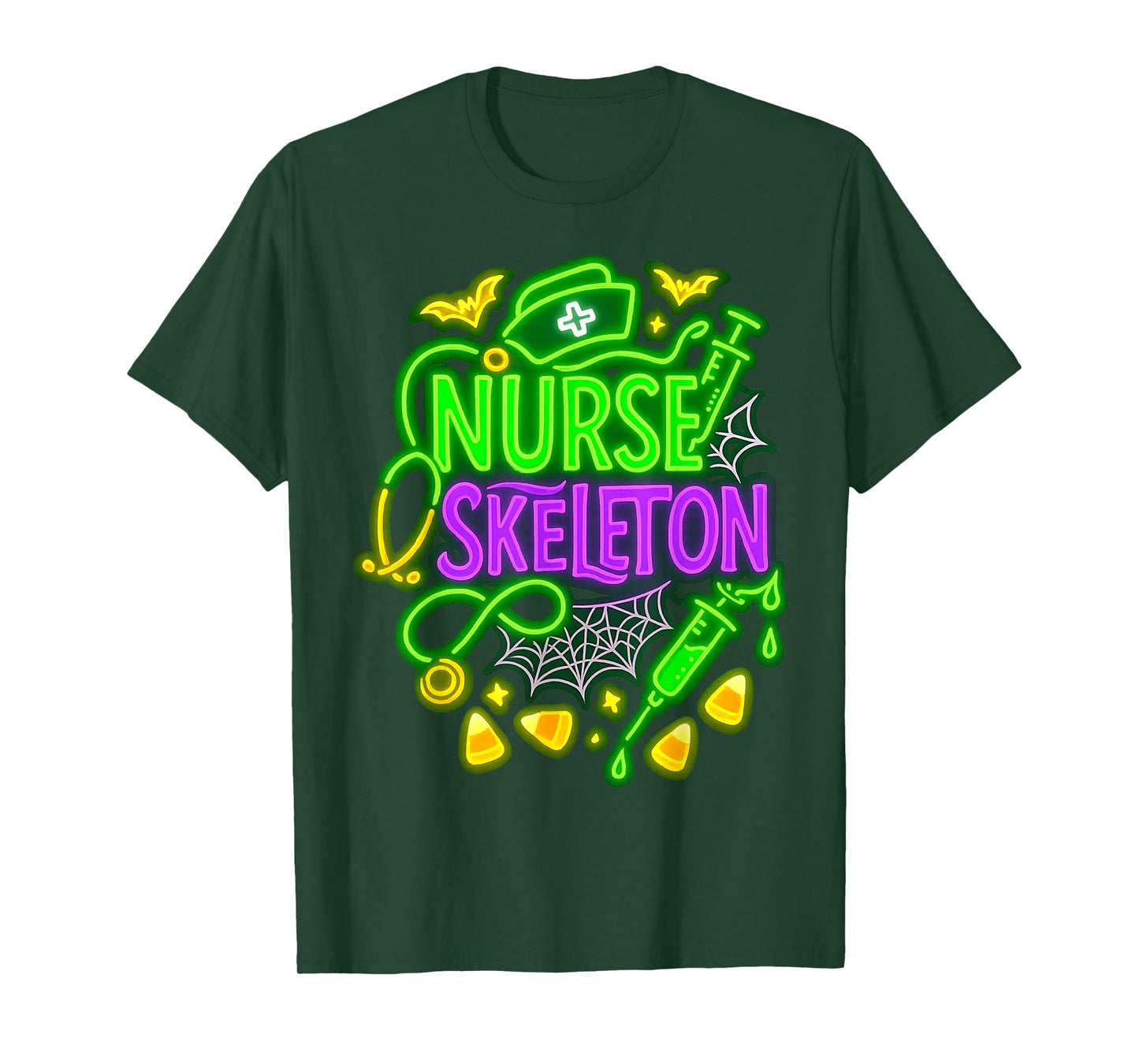 Halloween Spooky Nurse Skeleton Medical Healthcare Funny T-Shirt