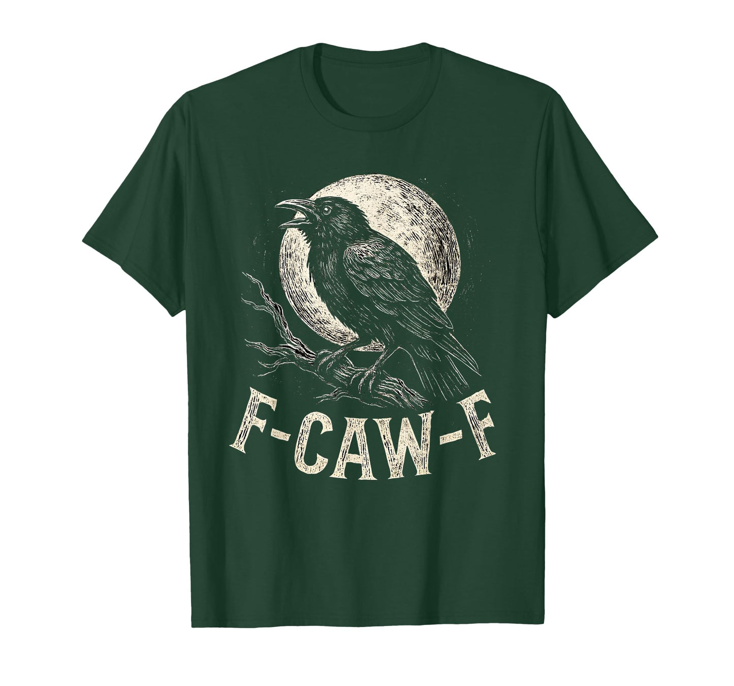 F Caw F Crow Funny Adult Humor Graphic Novelty Goth Vintage T-Shirt