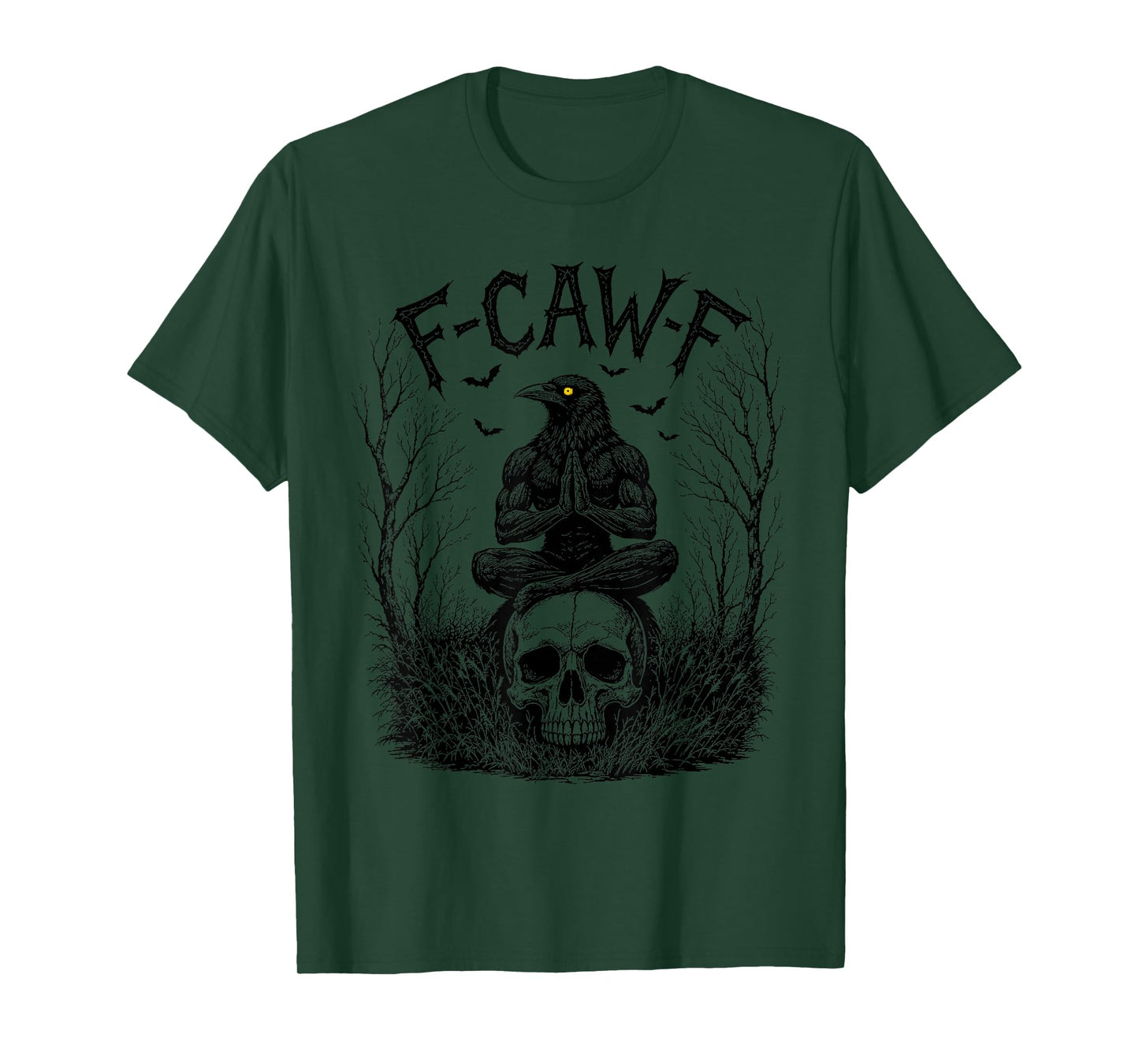 F-Caw-F Saying Meme Black Crow Funny Black Bird Raven Prayer T-Shirt