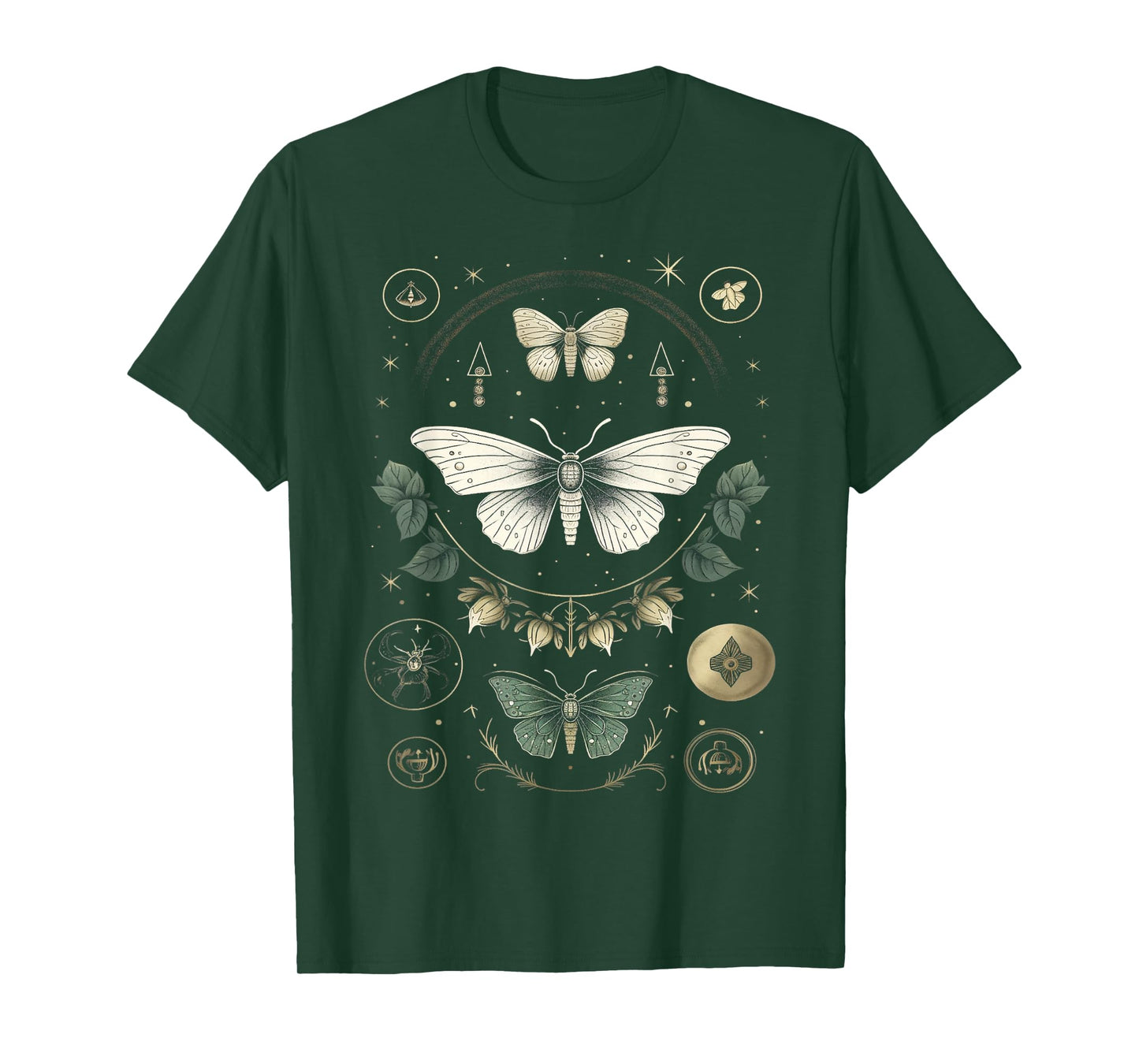 Forest Witch Moth Heterocera Folkloric Wiccan Nature Goth T-Shirt