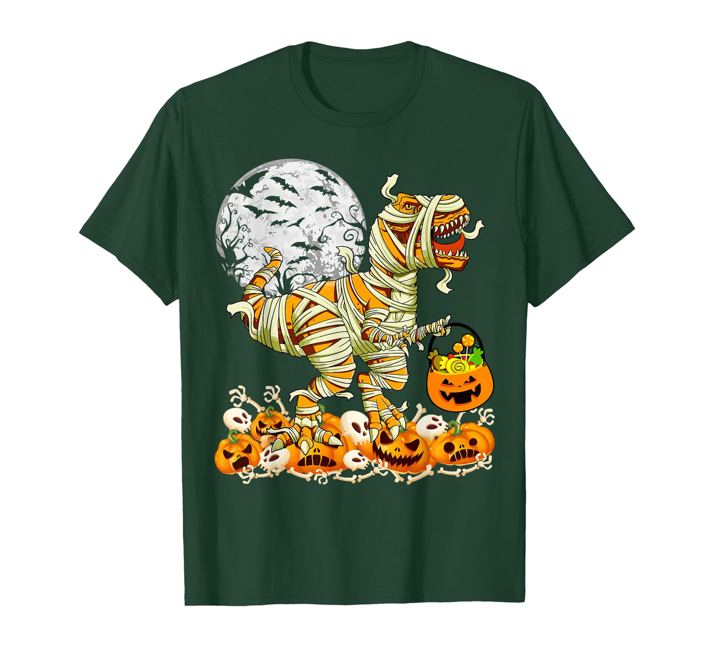 Mummy Dinosaur T-Rex Candy Funny Halloween Costume T-Shirt