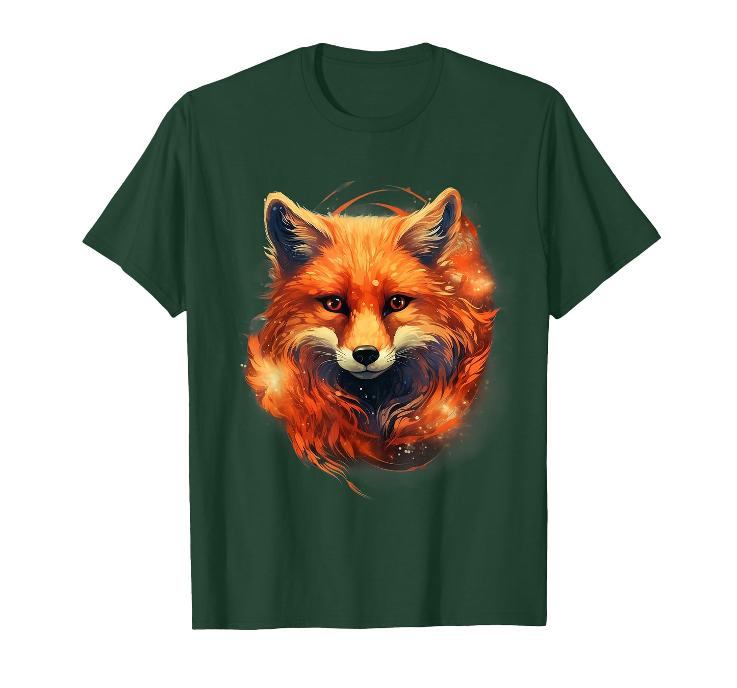 Fox Artwork Animal Lovers Wildlife Colorful Portrait Nature T-Shirt