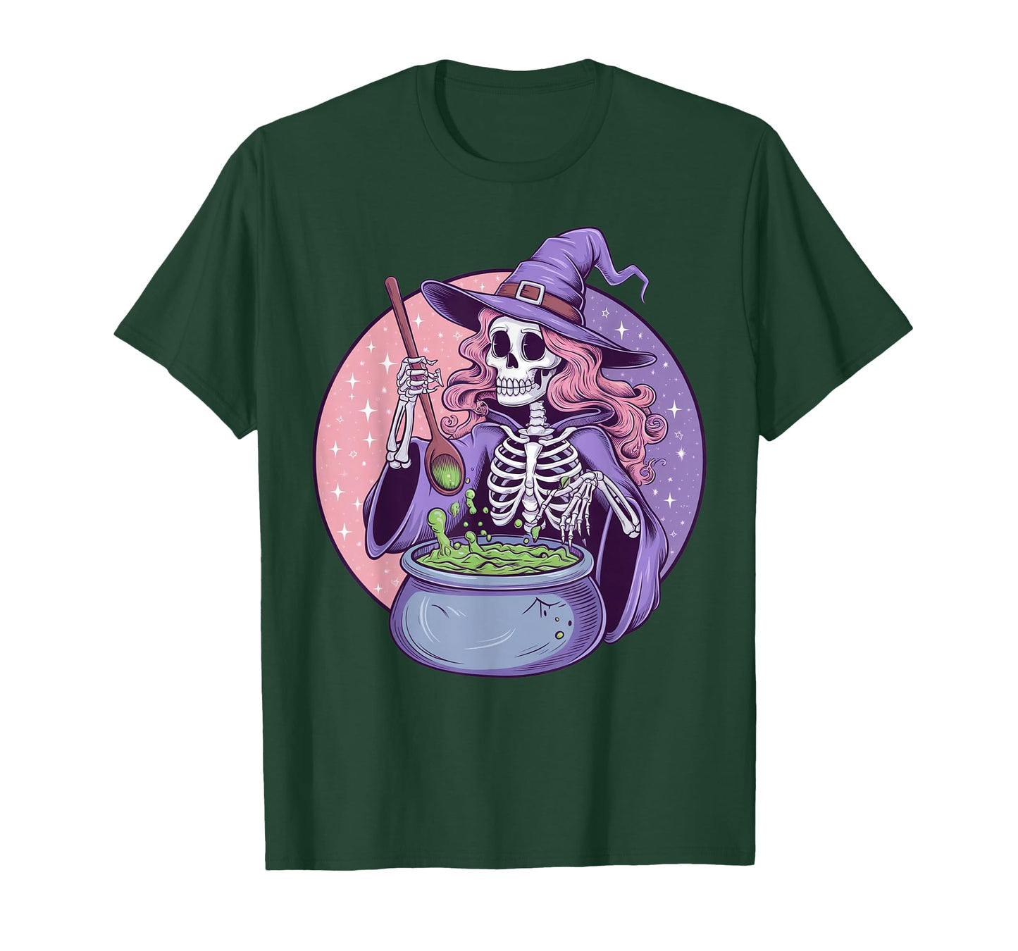 Skeleton Witch mixes Halloween Potion Party Scary October T-Shirt