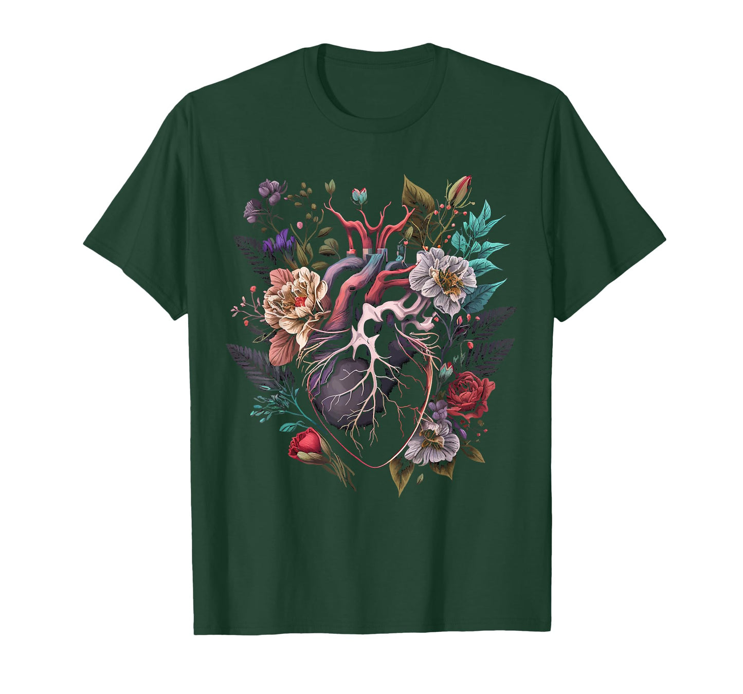 Anatomical Heart And Flowers Show Your Love T-Shirt