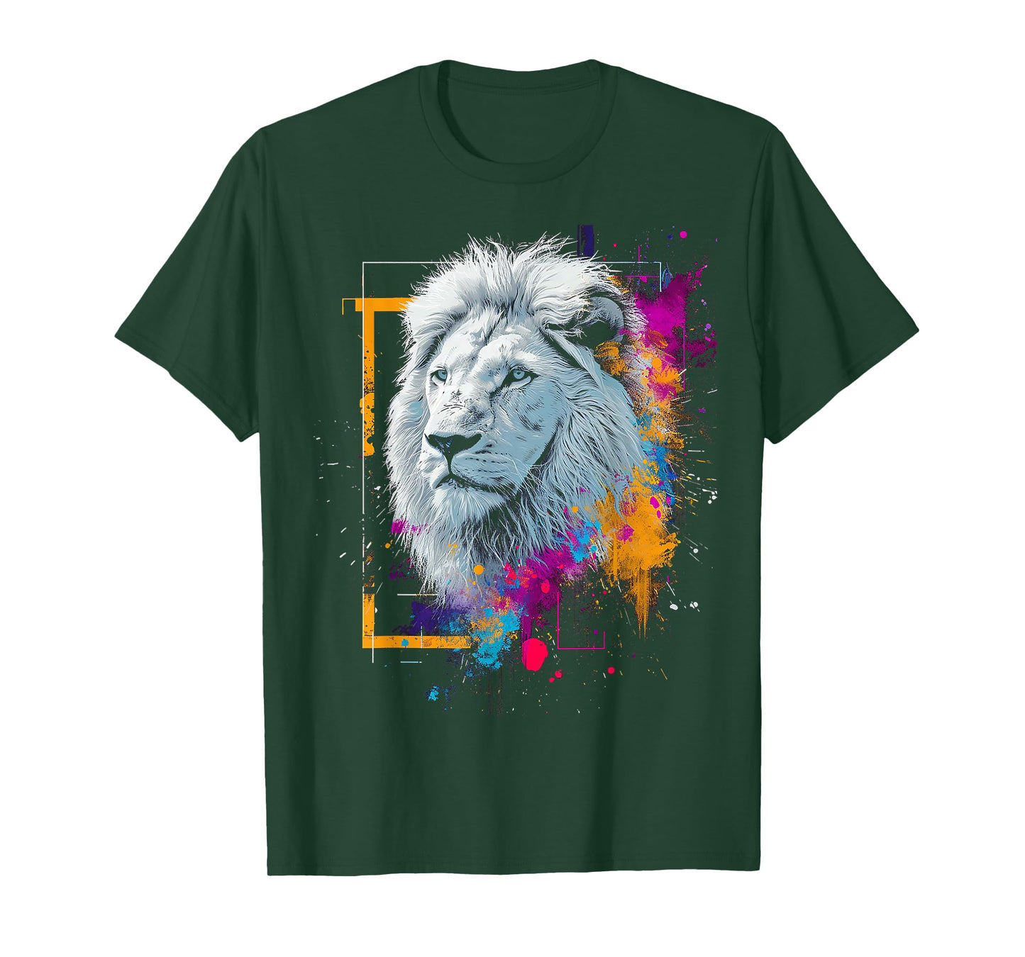 Lion Painting Colorful Animal Art Abstract Graphic Lion T-Shirt