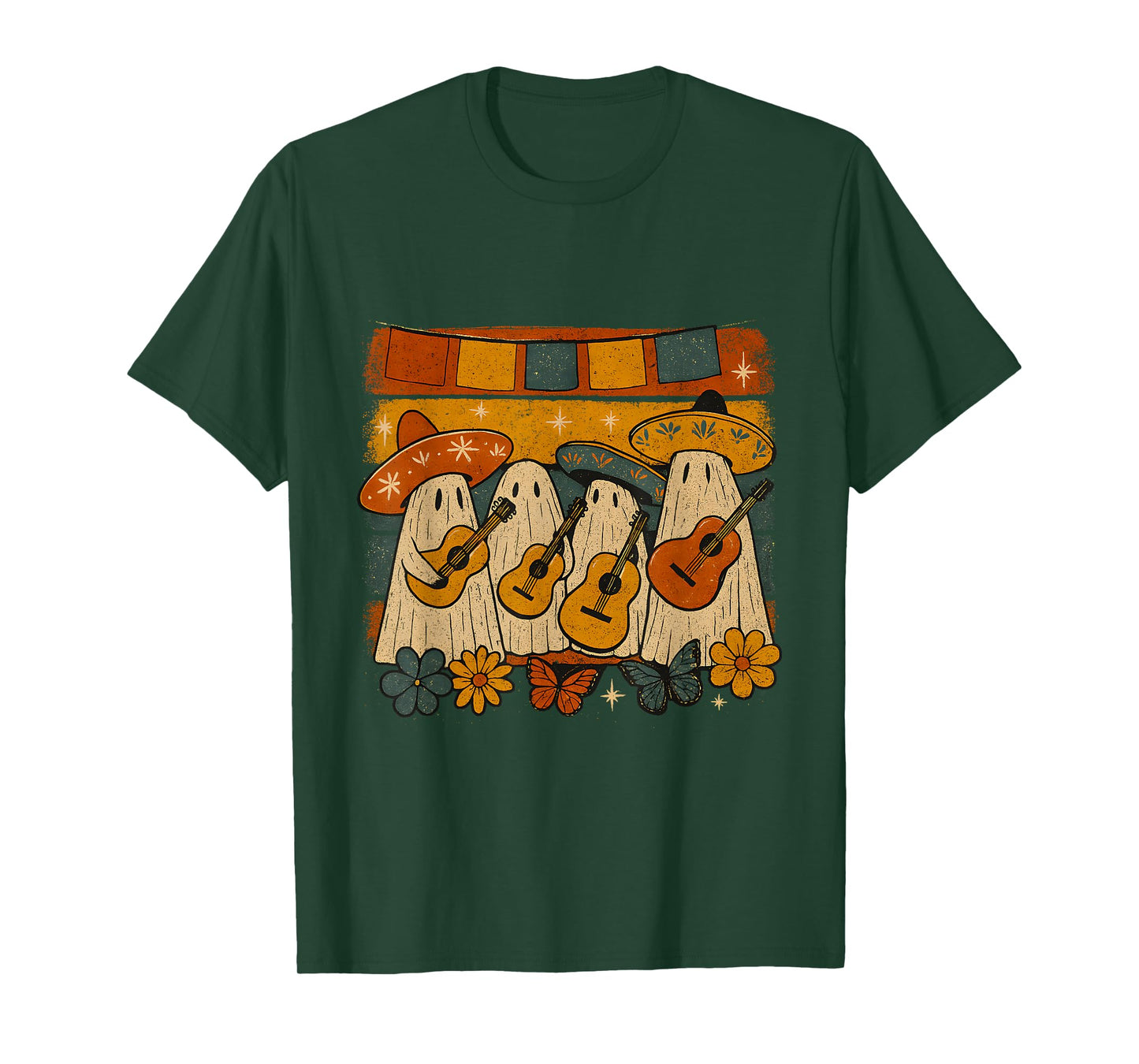 Ghost Mariachi Band Funny Day of The Dead Halloween T-Shirt