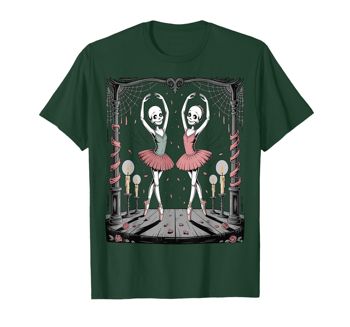 Skeleton Ballerinas Cute Funny Halloween Dance T-Shirt
