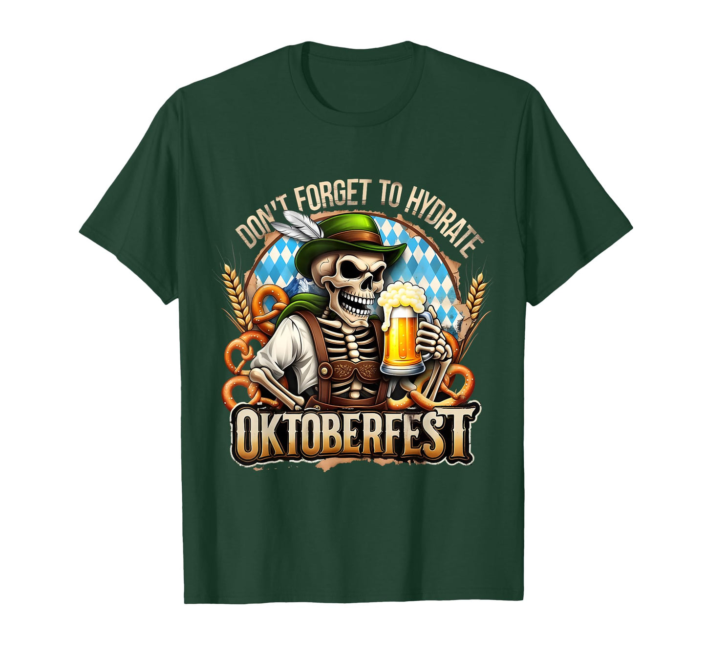 Oktoberfest Skeleton Funny Beer Drinking Hydrate T-Shirt