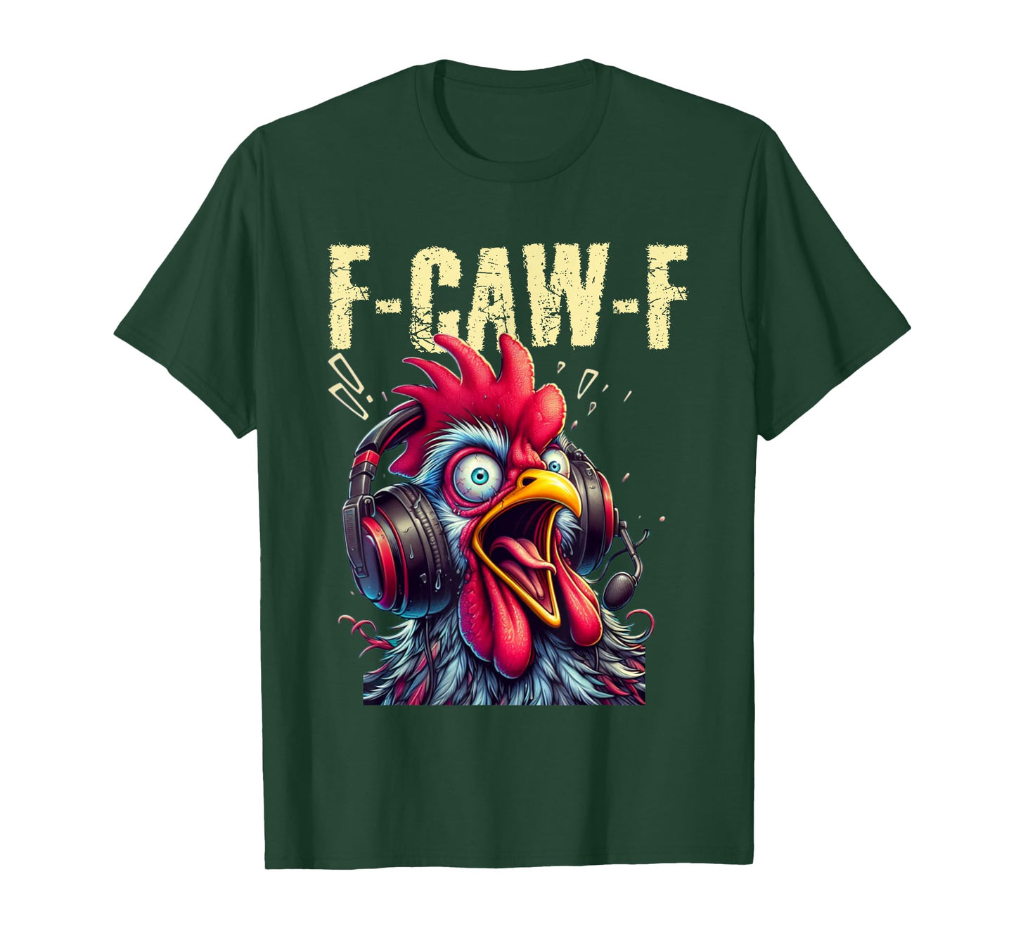 Gaming F-CAW-F Funny Chicken Scream Gamer Humor T-Shirt
