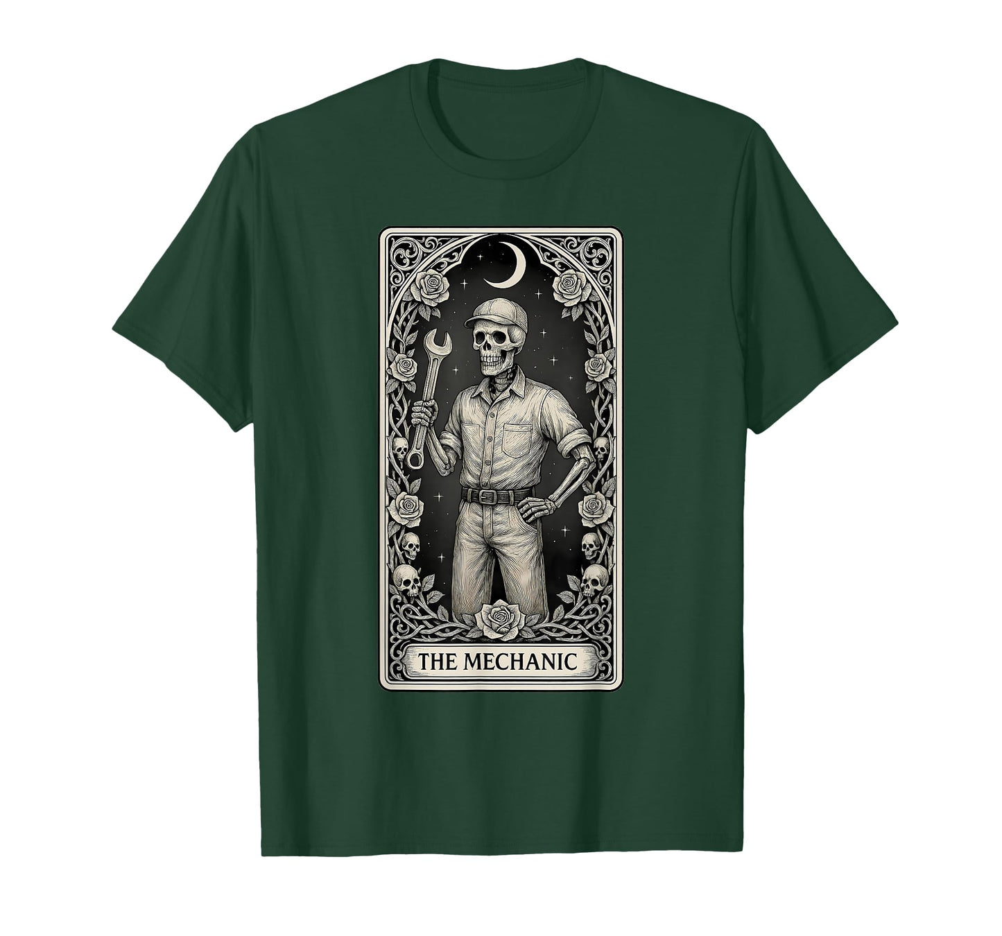 The Mechanic Skeleton Tarot Card T-Shirt