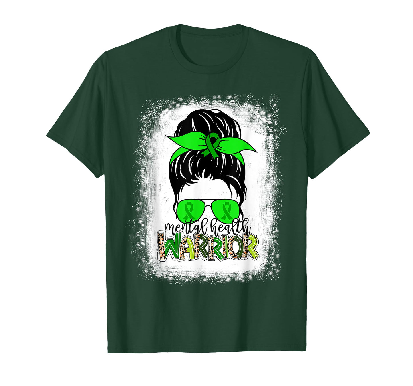 Mental Health Warrior Messy Bun Mental Health Awareness T-Shirt