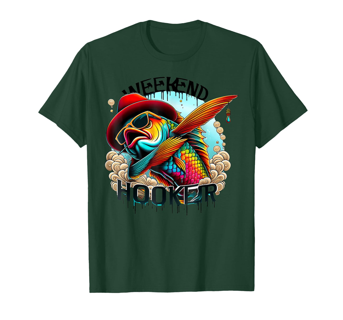 Weekend Hooker Colorful Fishing Funny Fishing T-Shirt