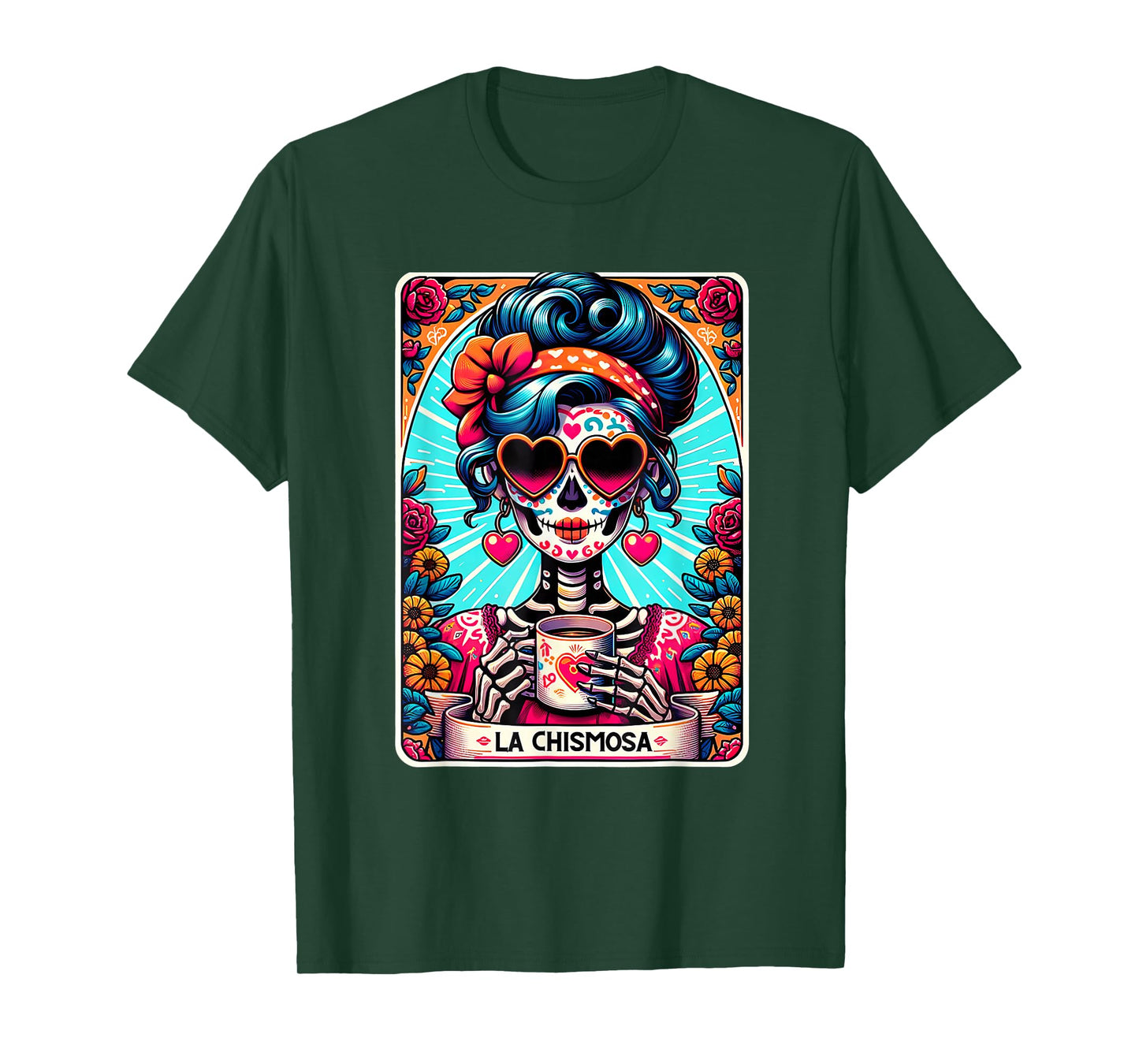 La Chismosa Tarot Card Mexican Chisme, Latina Skeleton T-Shirt