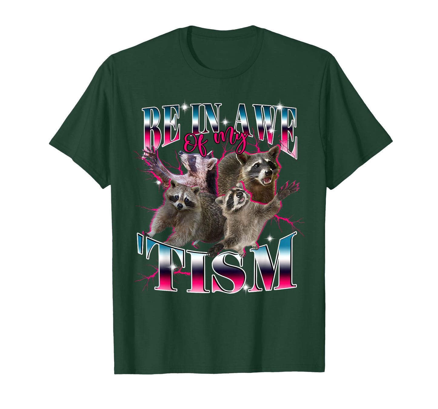 Autism Funny Be In Awe Of My 'Tism Meme Autistic Raccoon Kid T-Shirt
