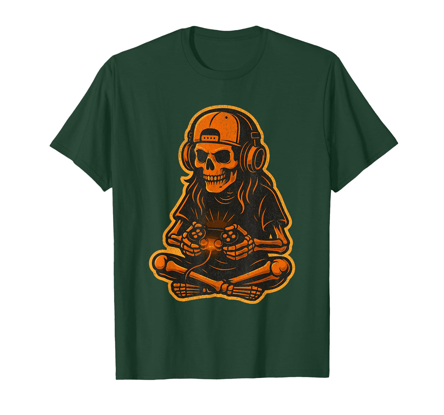 Skeleton Gamer Halloween Spooky Video Game Controller T-Shirt