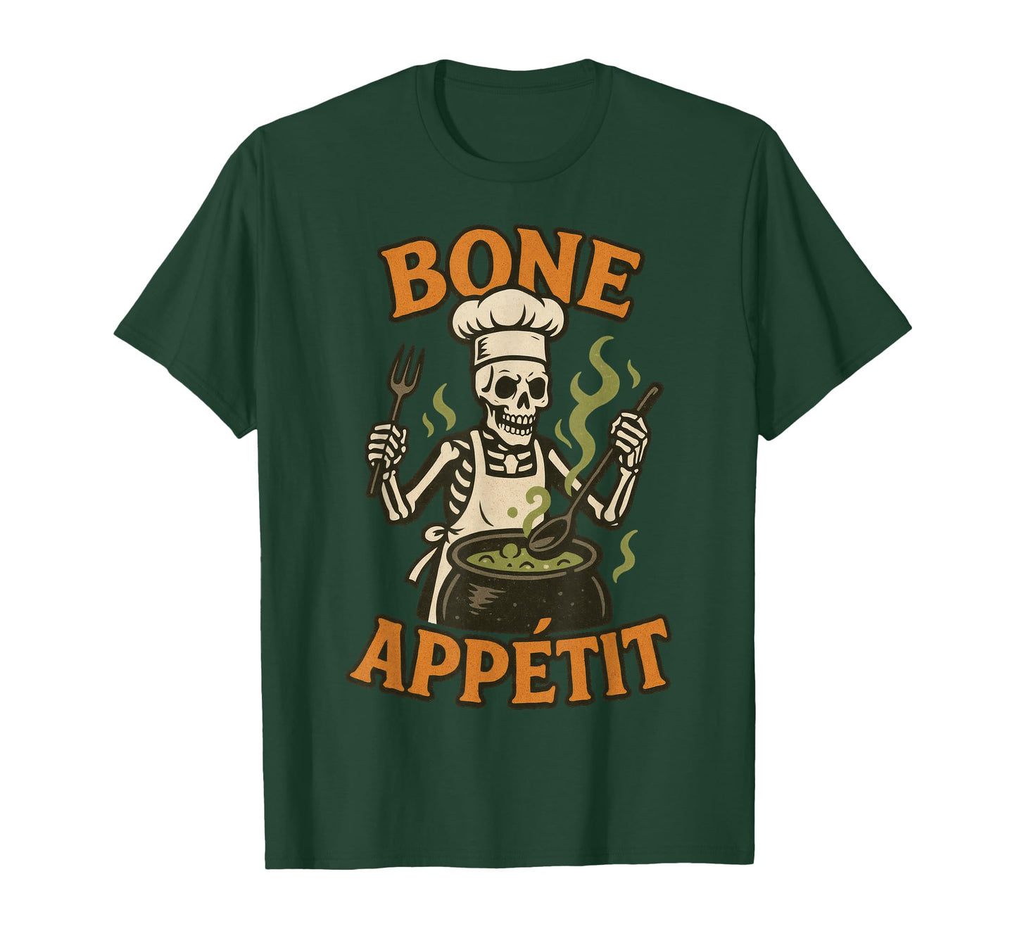 Bone Appetit Skeleton Chef Halloween Catering Staff Cooking T-Shirt