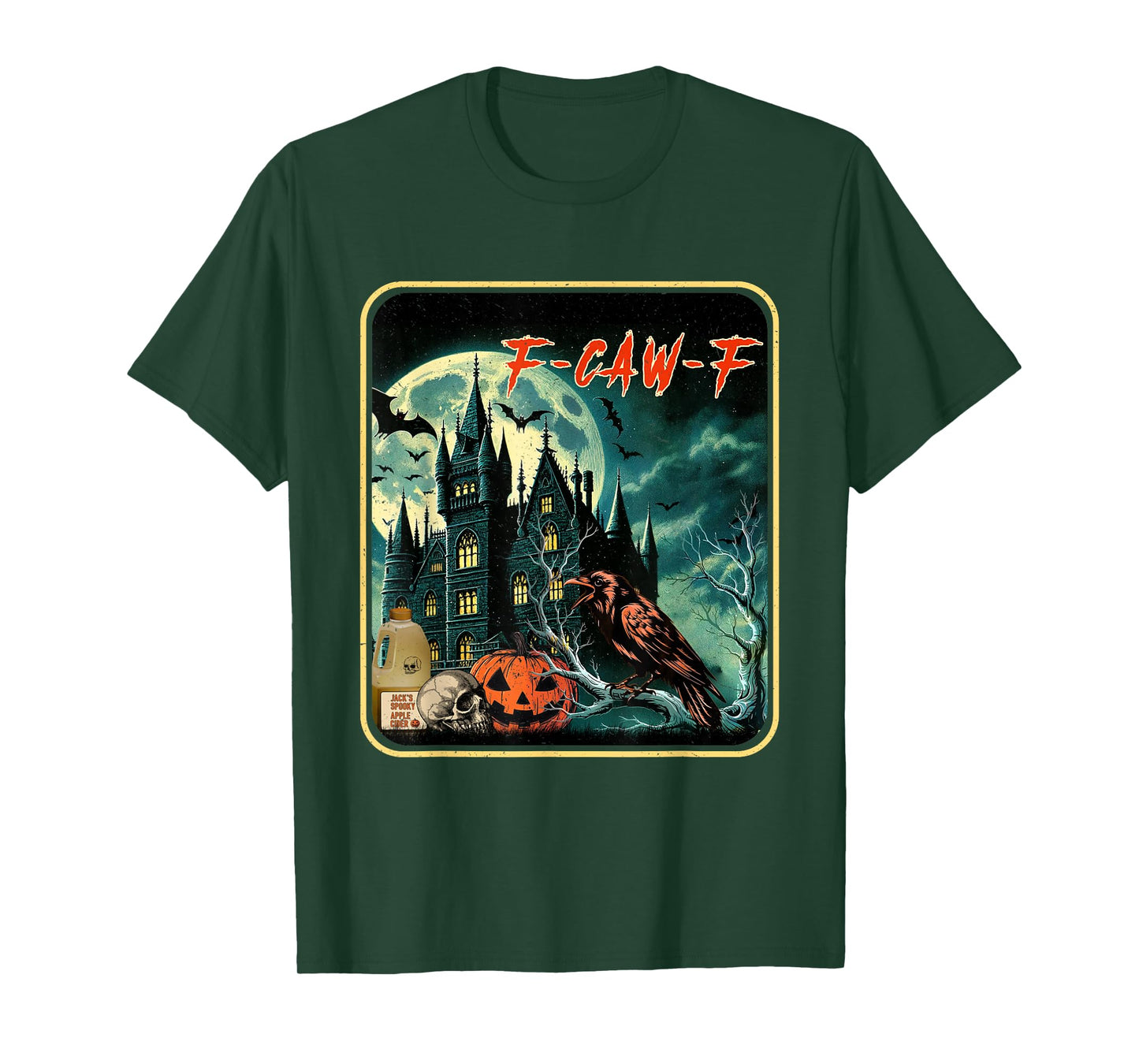 F-Caw-F Raven Moon Gothic Halloween Black Crow Bird Lover T-Shirt