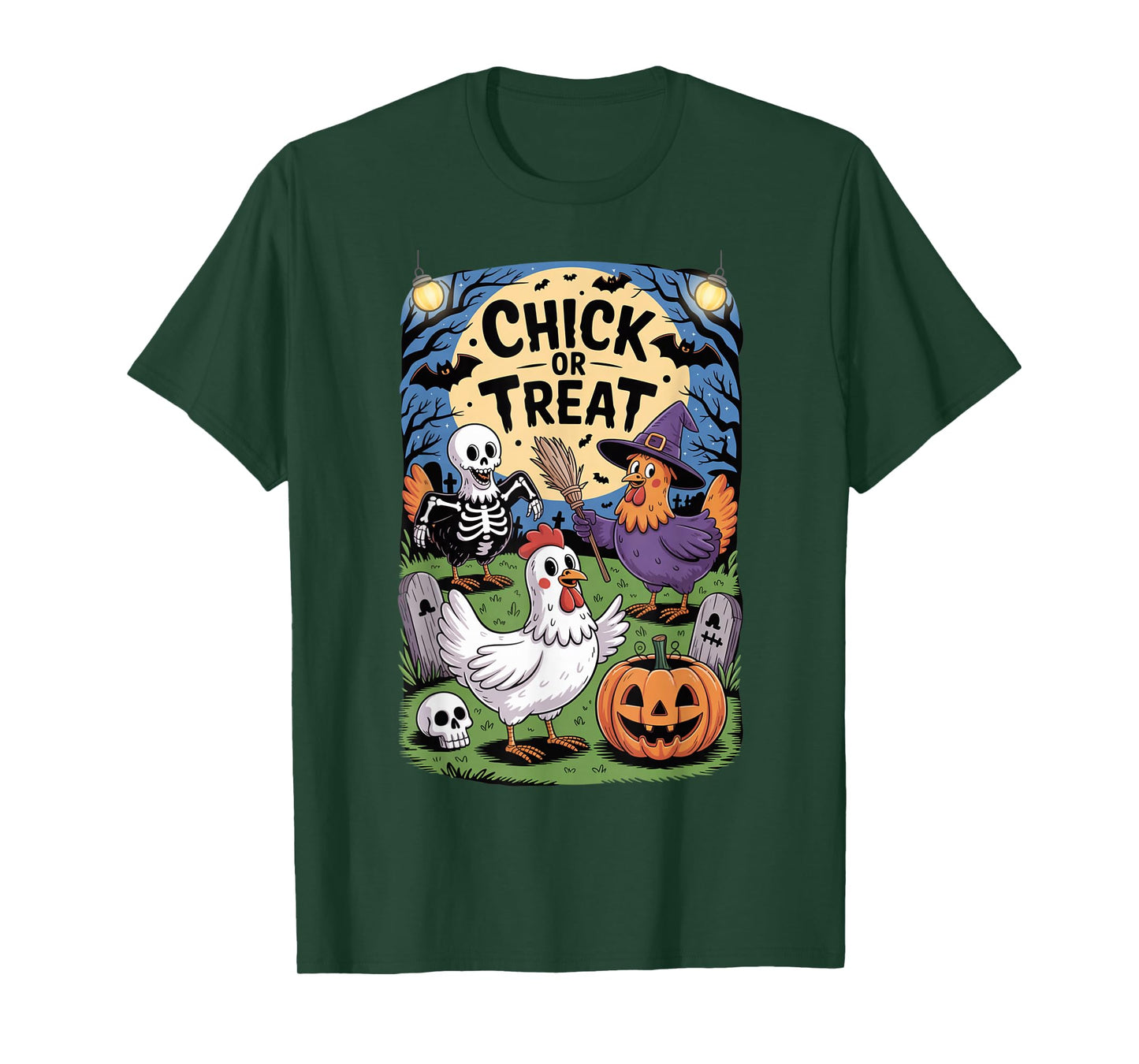 Chick Or Treat Chicken Skeleton Farmer Spooky Family T-Shirt