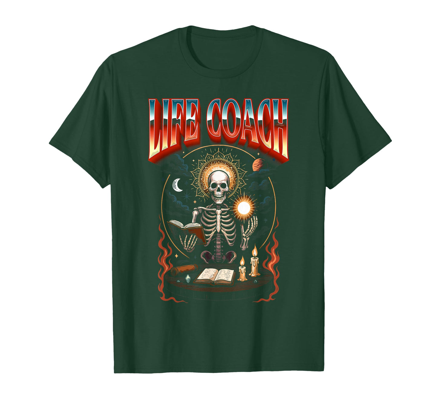 Life Coach Skeleton Occult Mystic Halloween Design T-Shirt