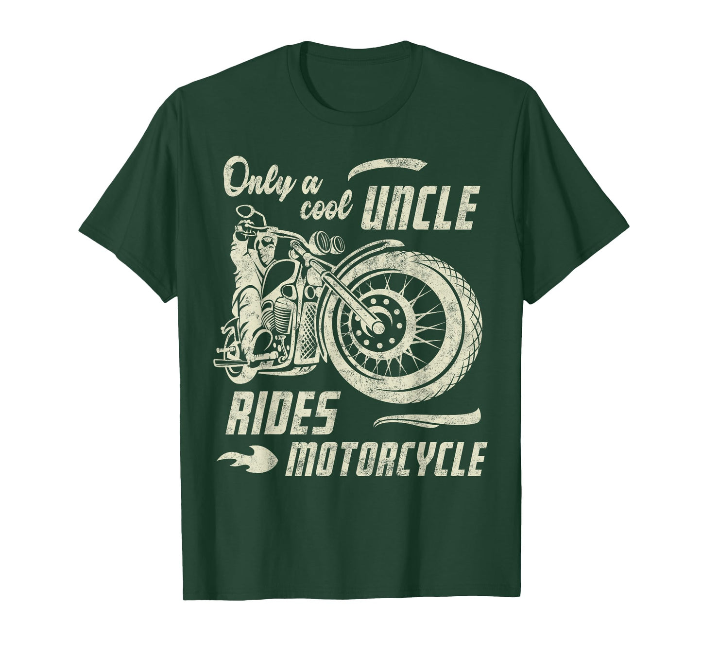 Only a Cool Uncle Rides Motorcycle Father's Day Biker Uncle T-Shirt