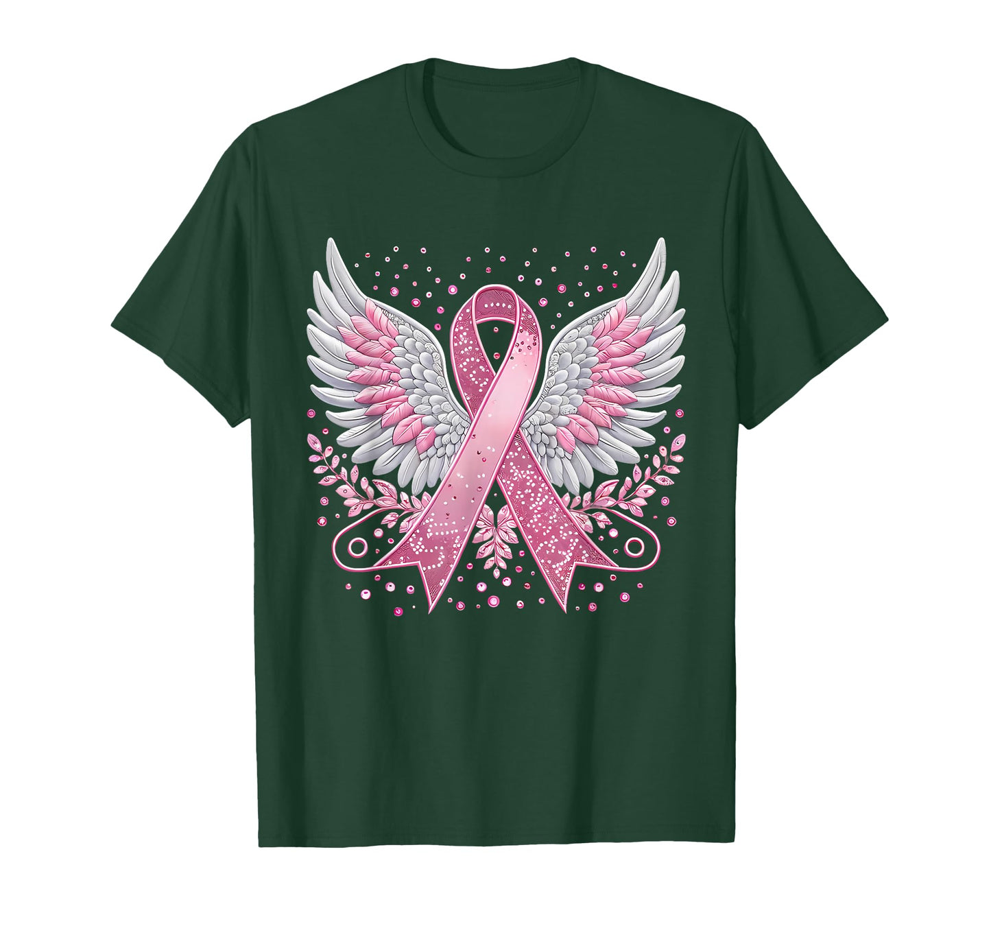 Pink Ribbon Angel Wings Breast Cancer Awareness T-Shirt