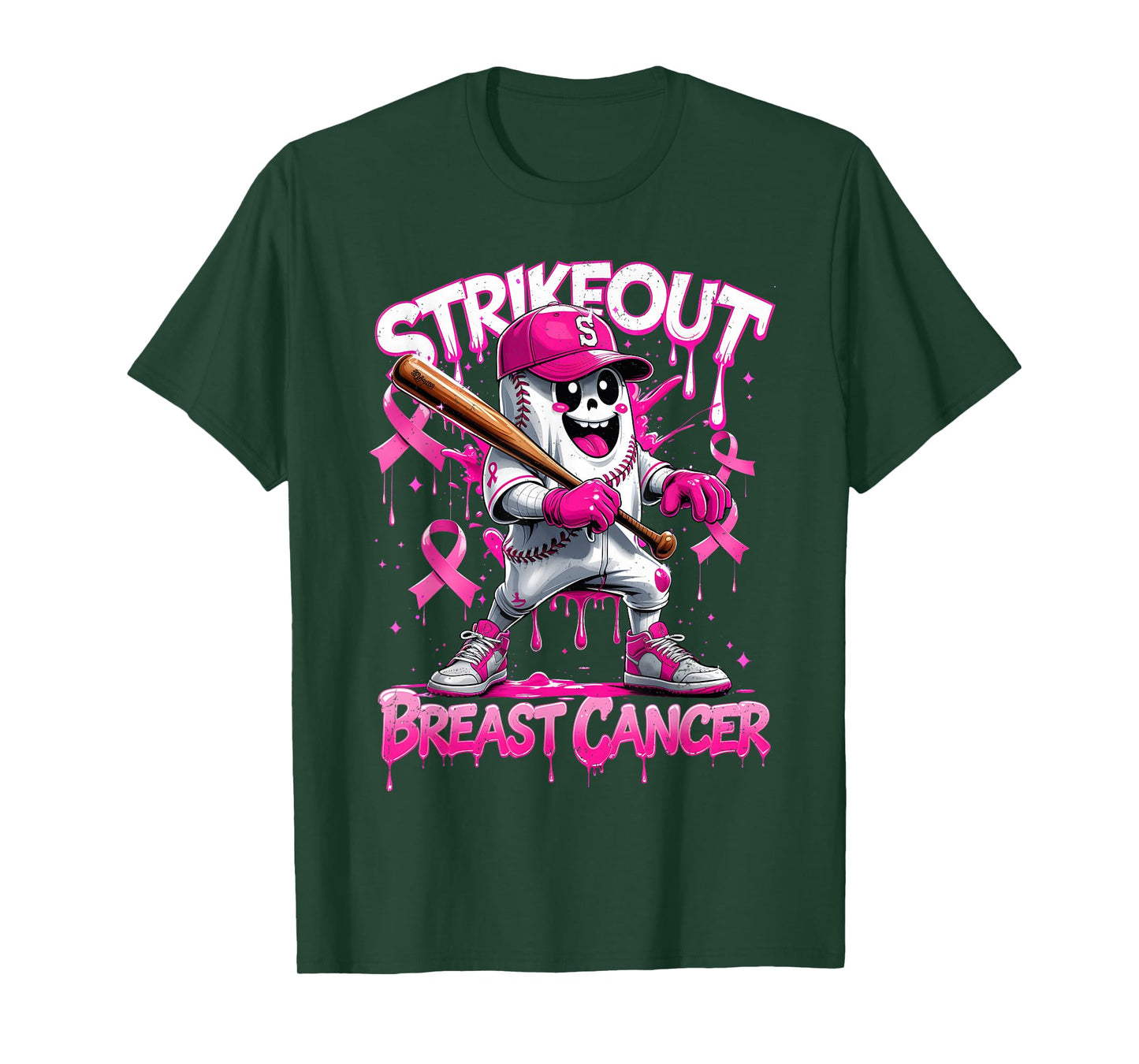 Breast Cancer Baseball Awareness Pink Ribbon Support Squad T-Shirt
