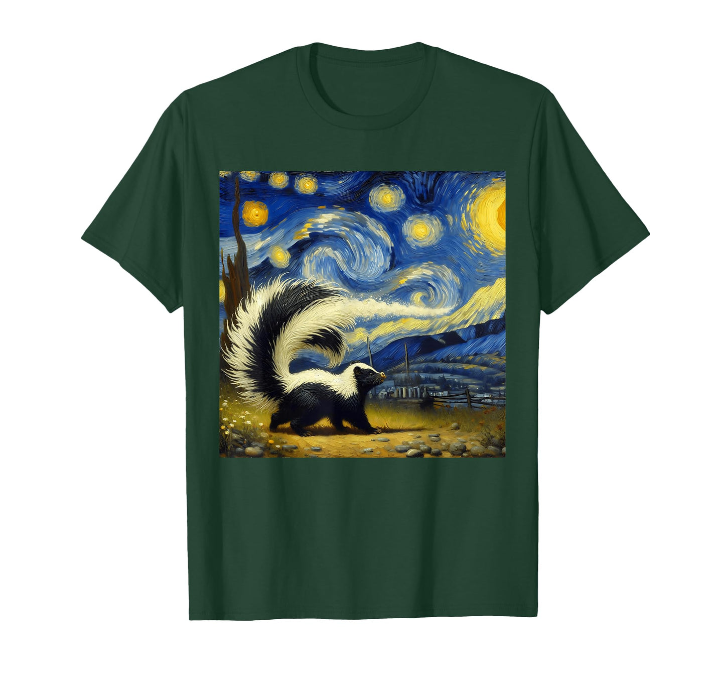 Skunk Starry Night Skunk T-Shirt