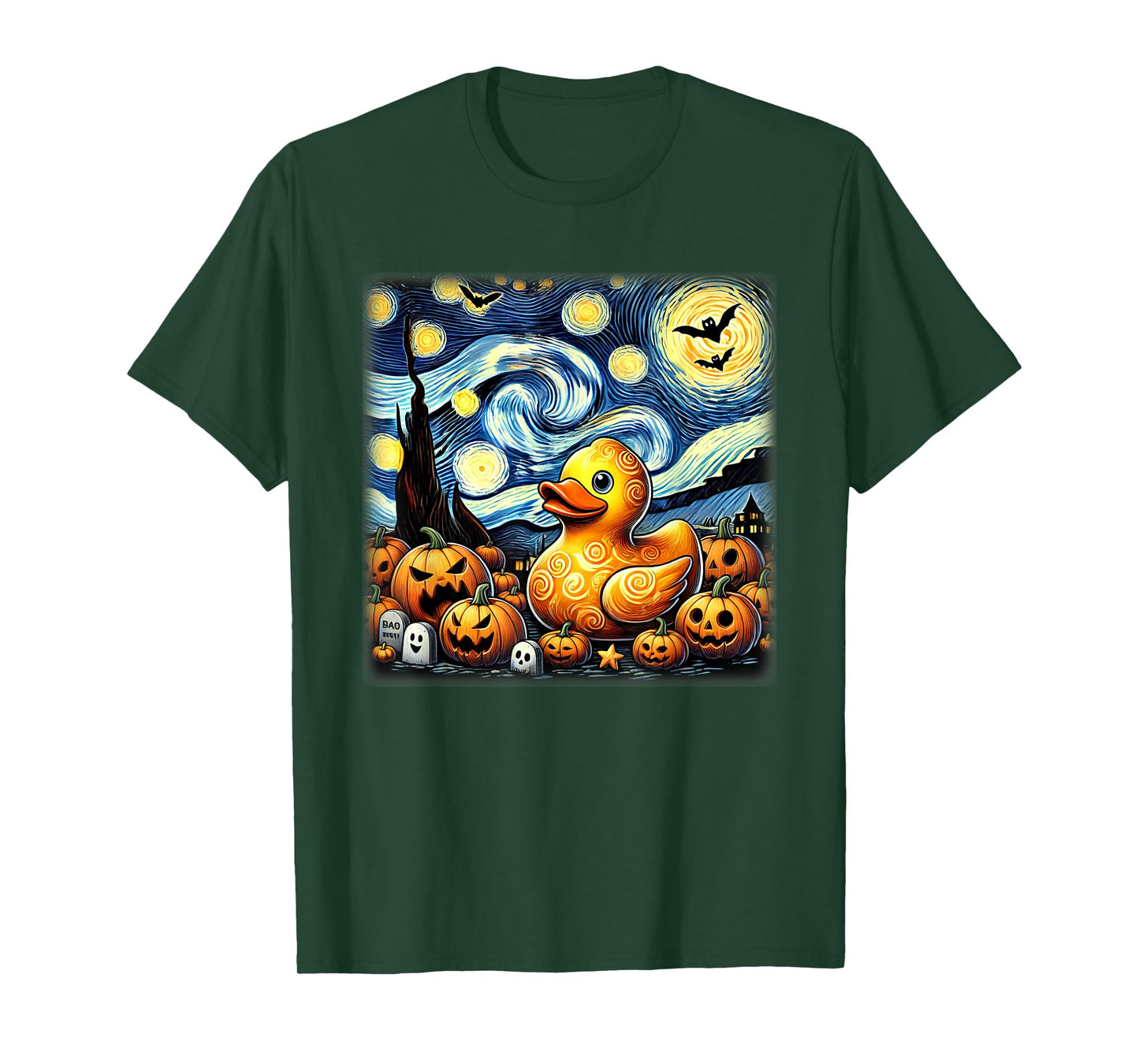 Starry Night Rubber Duck Halloween T-Shirt