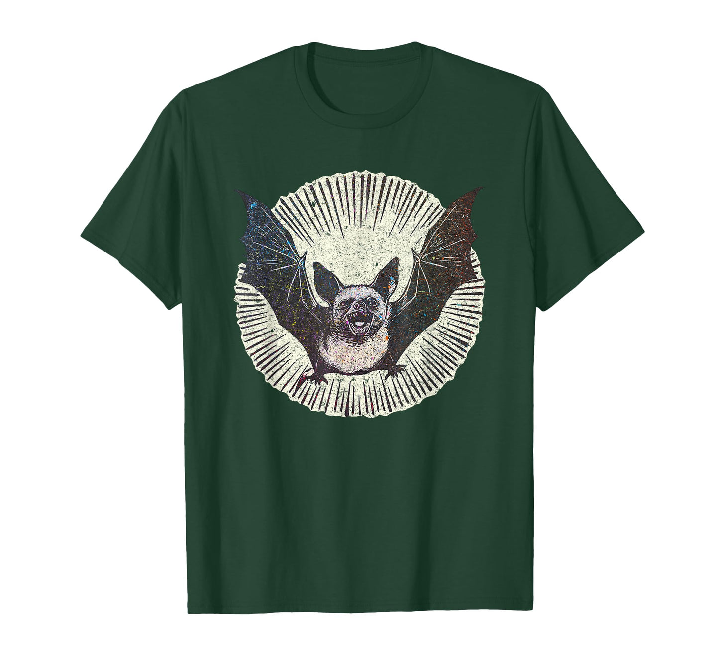 Funny Nocturnal Vampire Bat Sketch Moon Light Mammal Animal T-Shirt