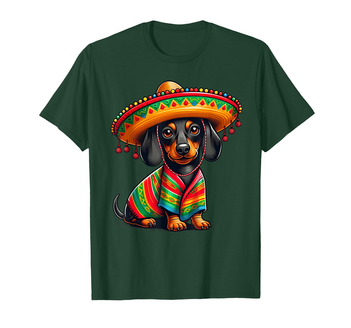 Funny Dachshund Cinco De Mayo Cute Mexican Dog Sombrero T-Shirt for Men Women Kids